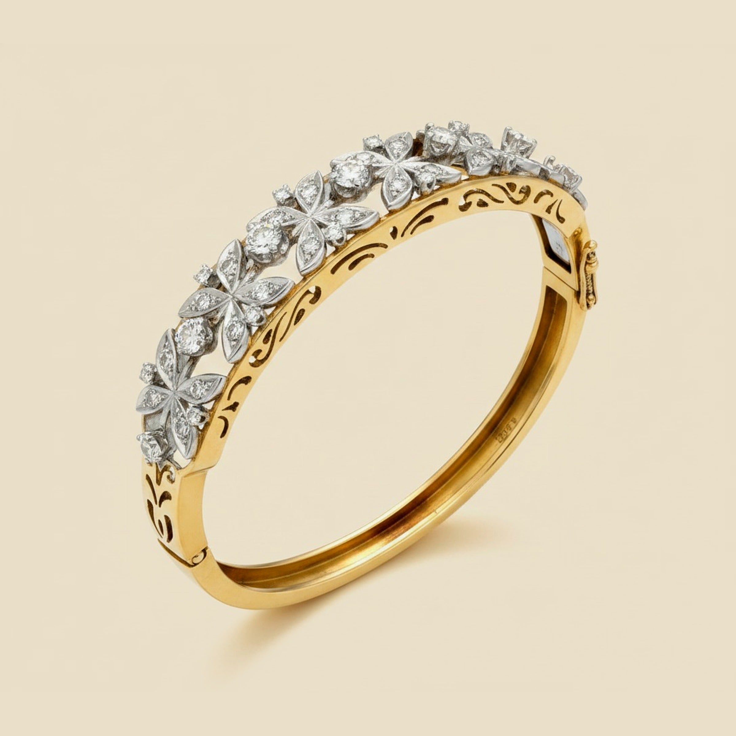 14k Diamond Bangle Bracelet