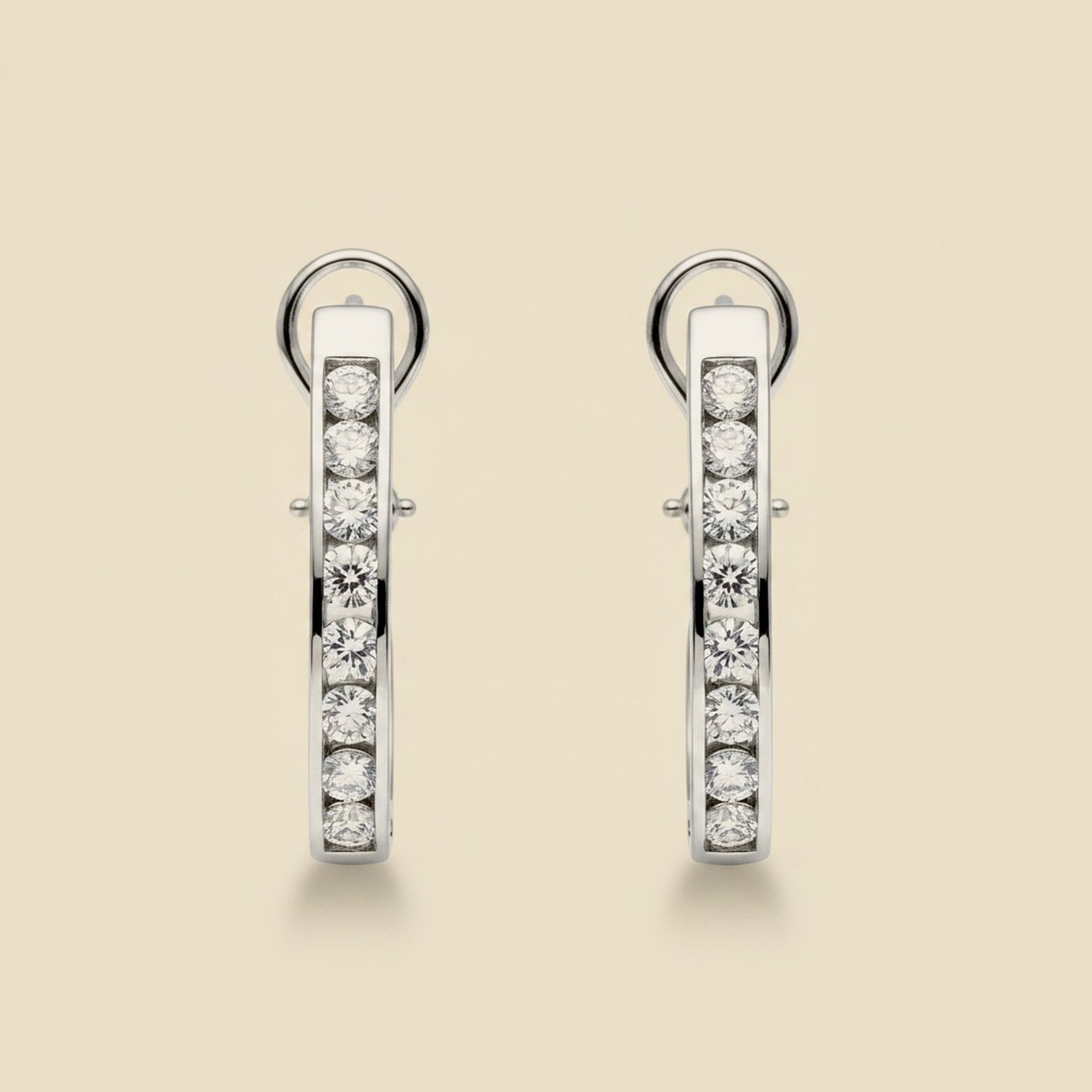 14K White Gold Diamond "J Hoop" Earrings – Empire Diamond