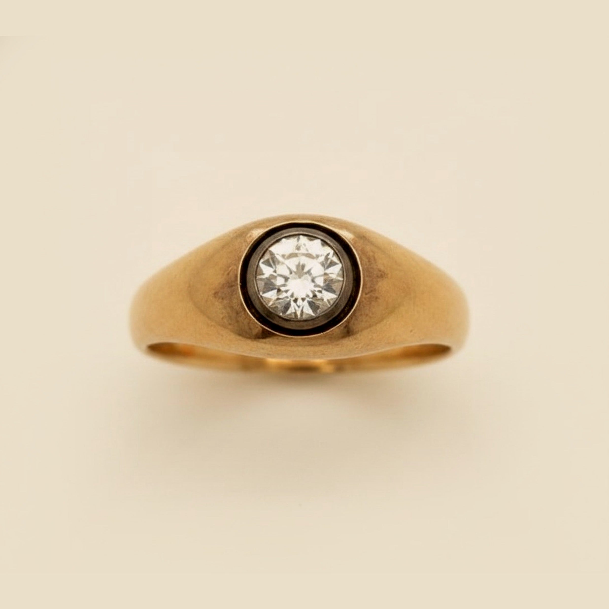 14k Yellow Gold Diamond Solitaire Ring