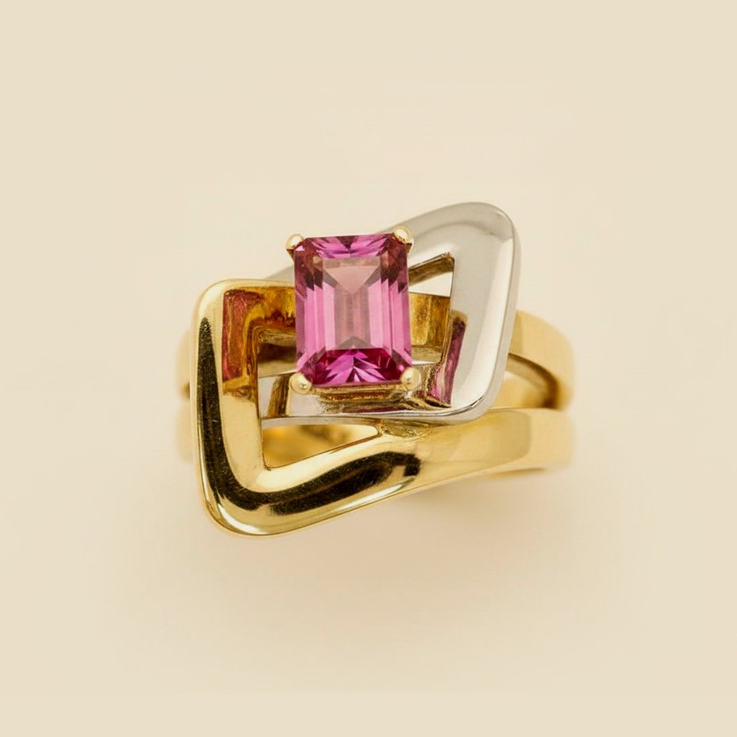 18K Pink Sapphire Ring – Empire Diamond – view 2