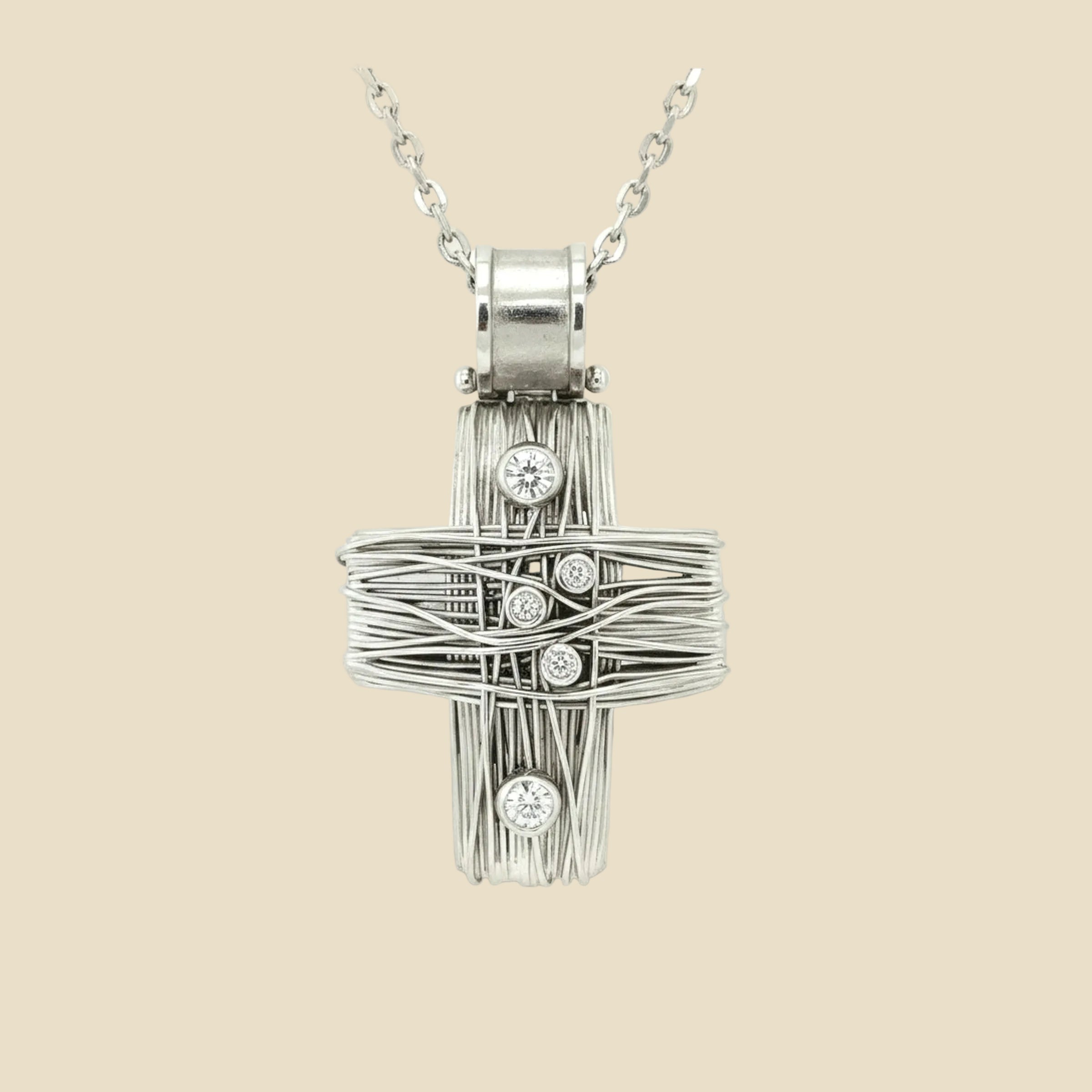 18K Wire Diamond Cross Pendant – Empire Diamond