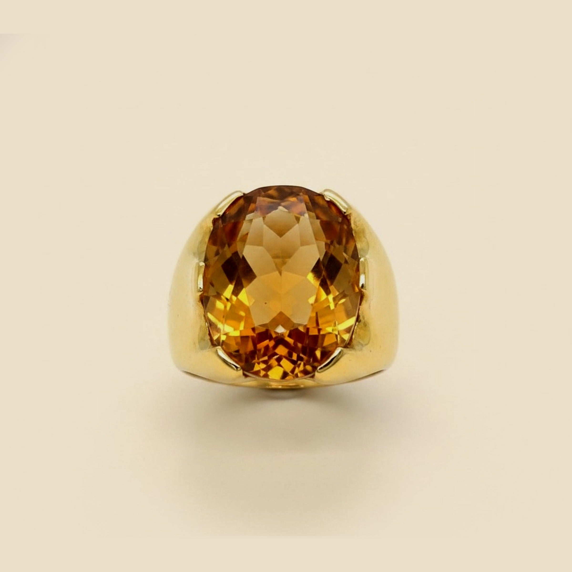 18k Yellow Gold Citrine Cocktail Ring