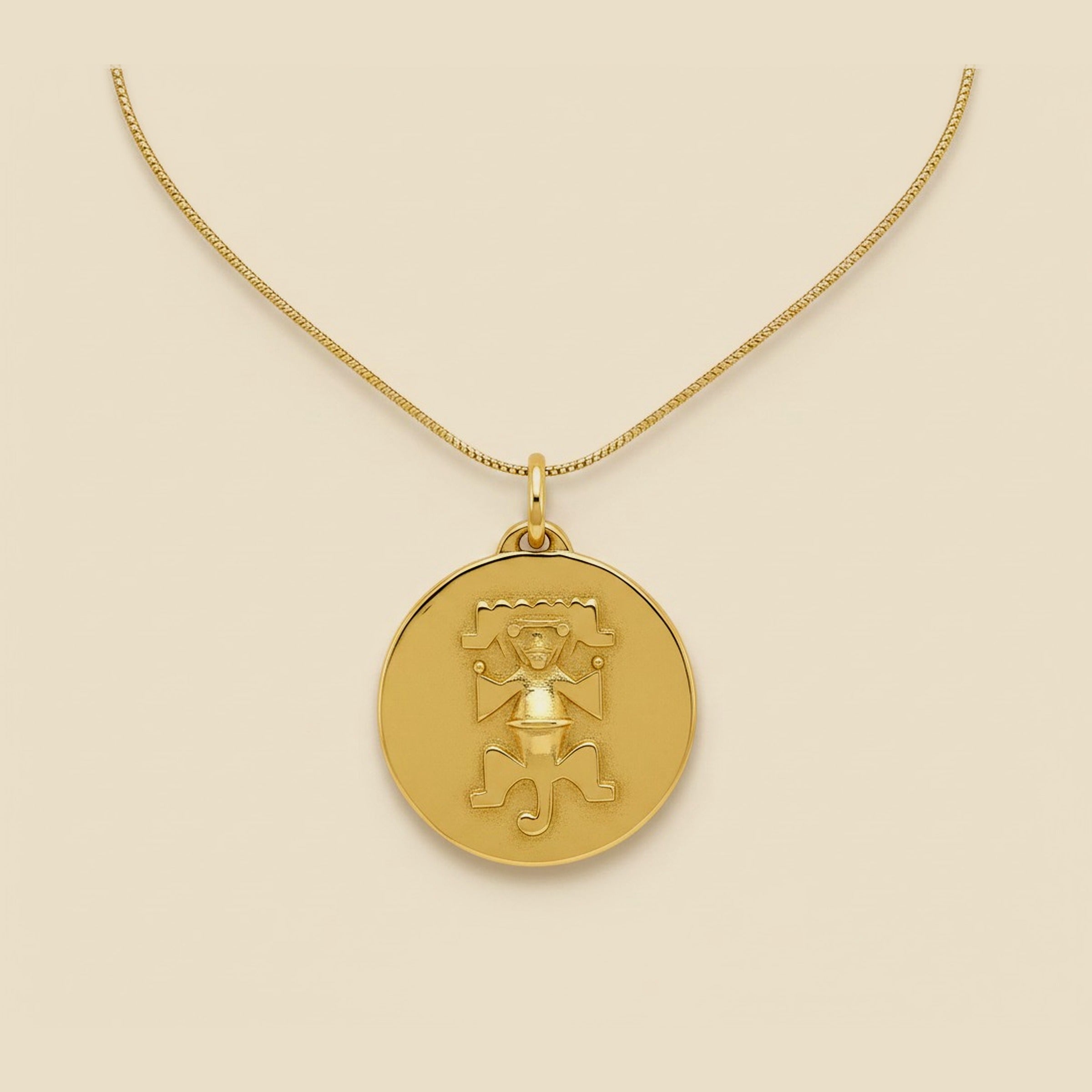 18k Yellow Gold Muisca Indigenous Artwork Pendant