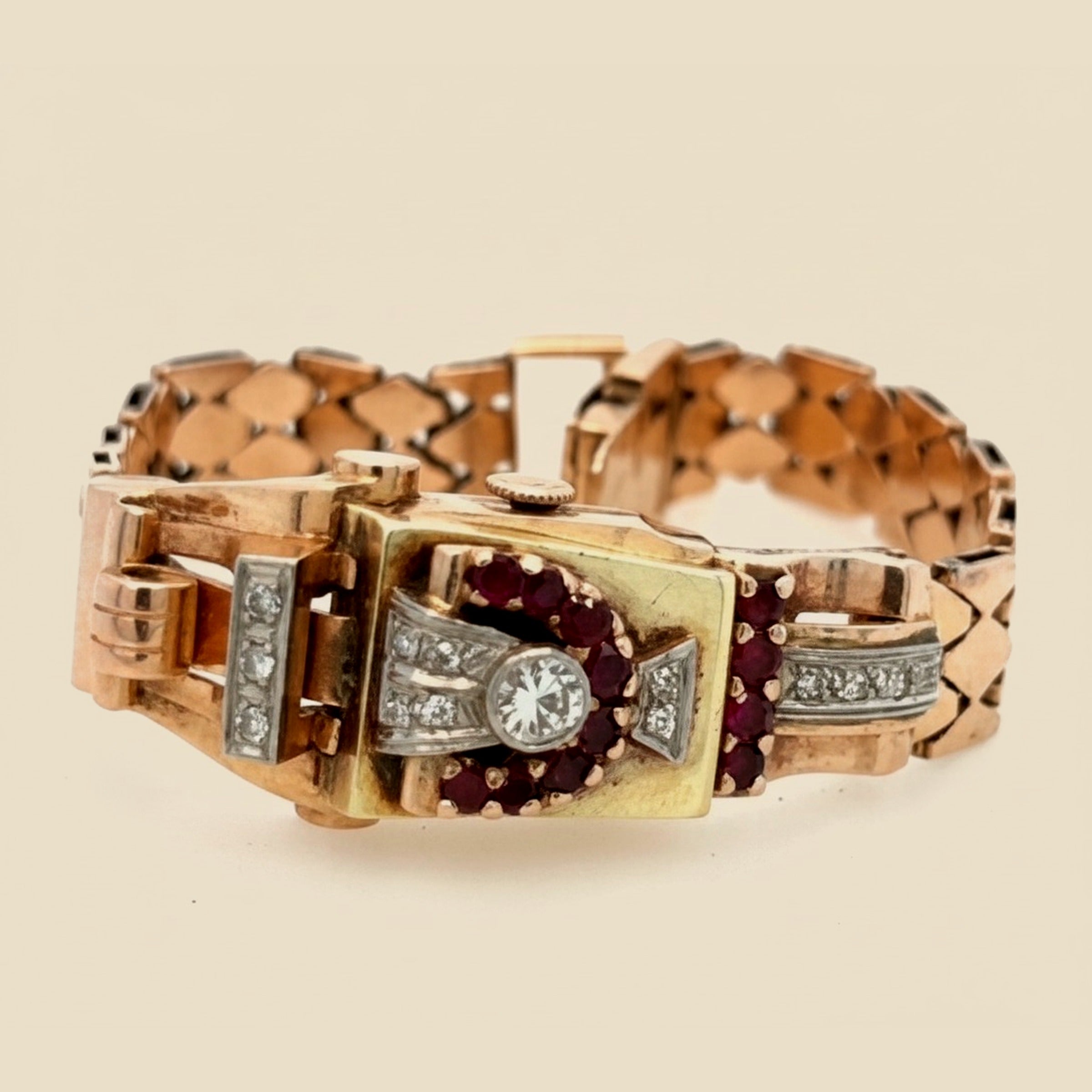 1930's Bulova Diamond & Ruby Watch