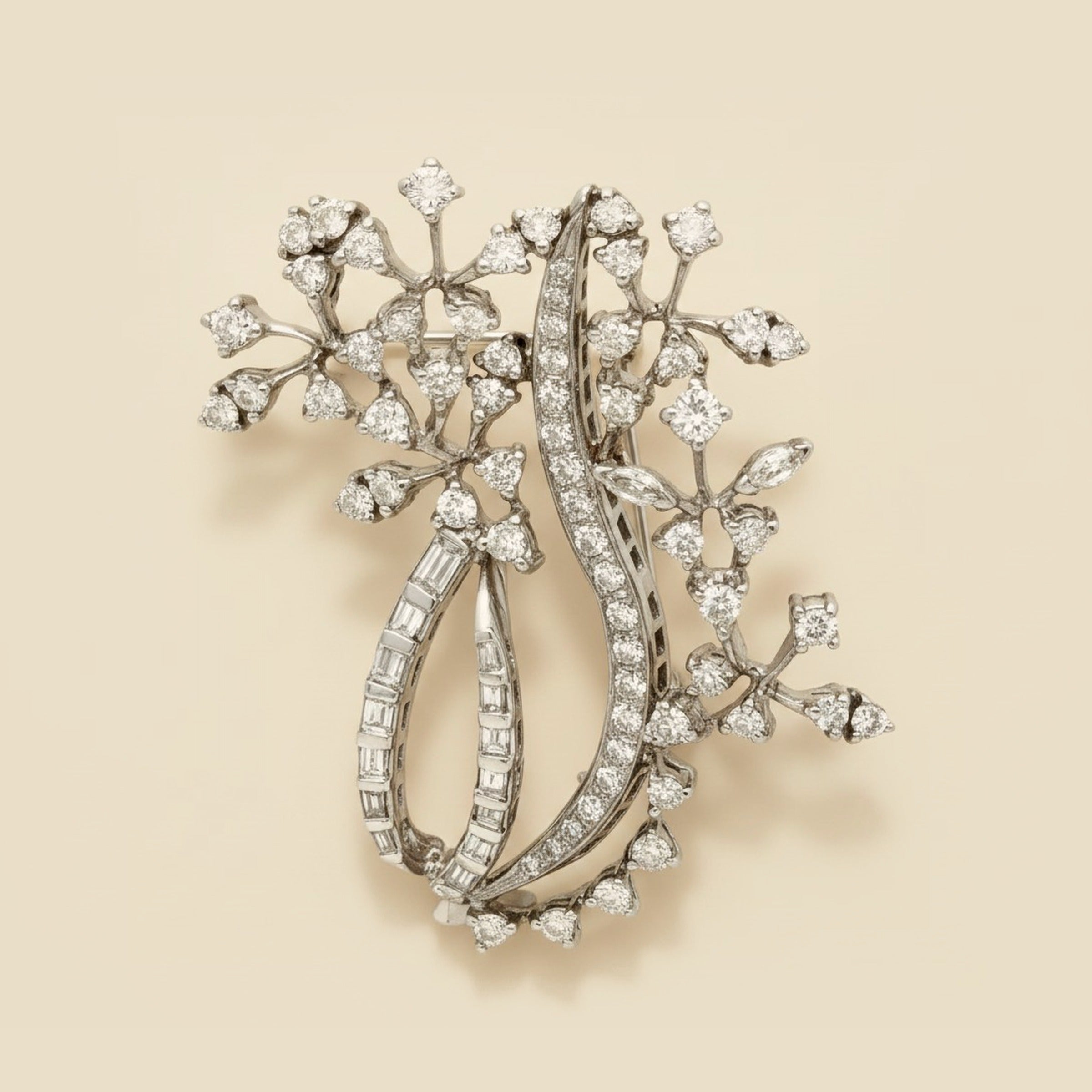 1950's White Gold Diamond Pin – Empire Diamond