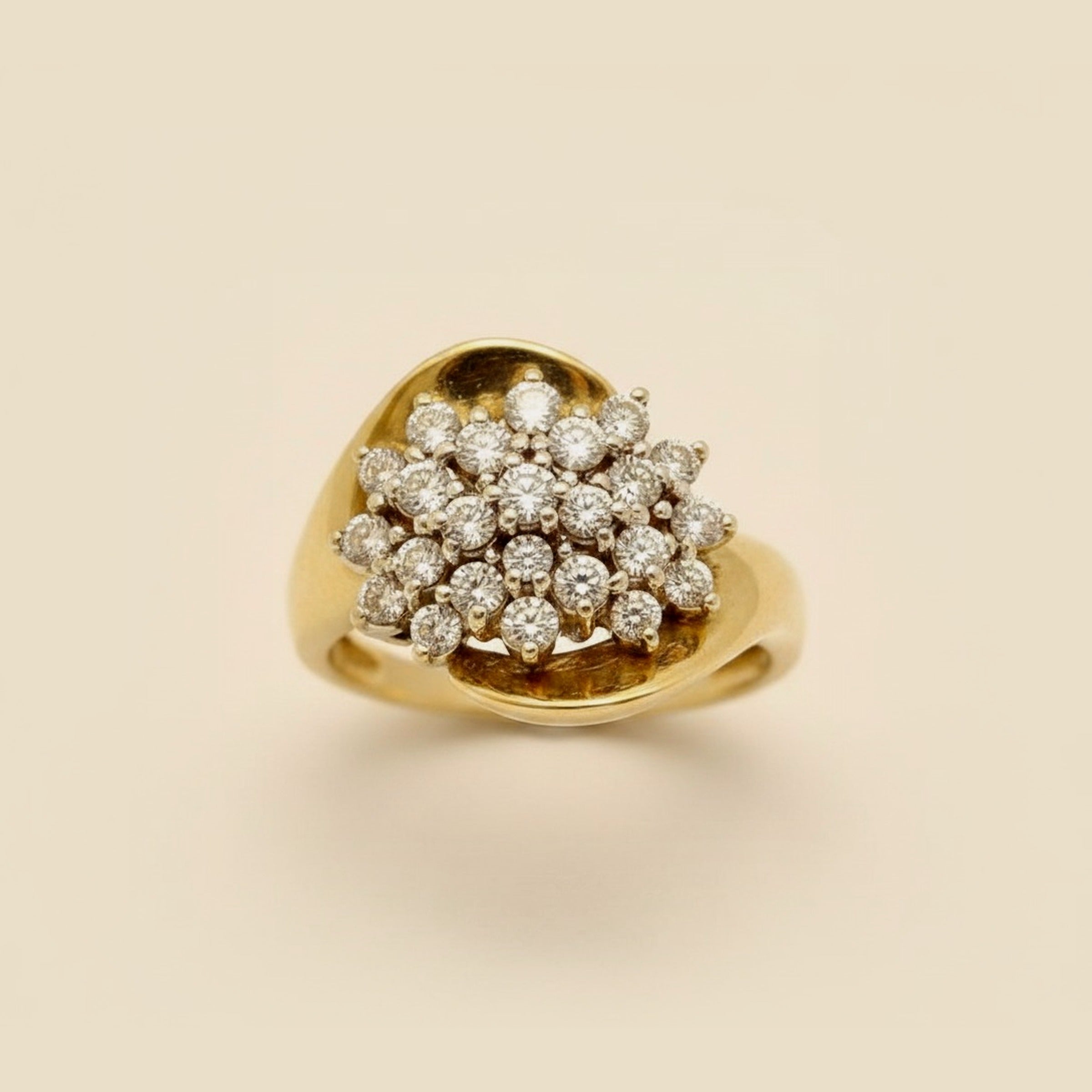 2-Tone 14K Diamond Cluster Ring – Empire Diamond – view 2