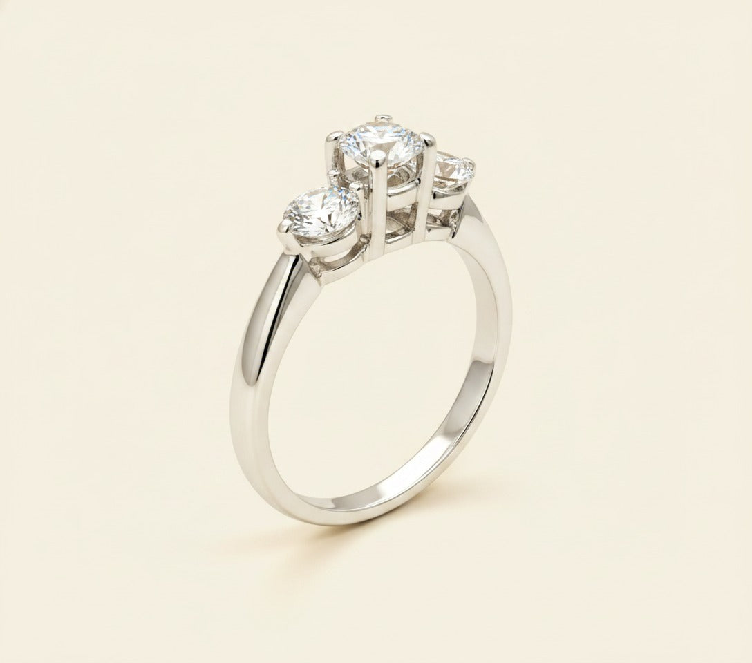 3 Stone Diamond Engagement Ring
