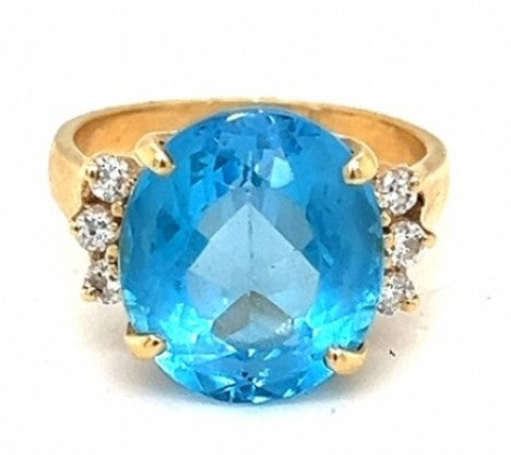 Oval Synthetic Spinel & Diamond Ring – Empire Diamond – view 3