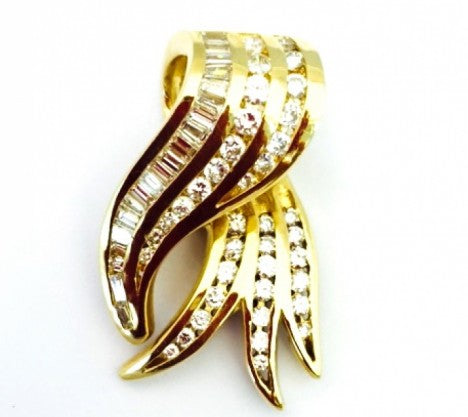 Yellow Gold Channel Set Diamond Pin/Pendant – Empire Diamond