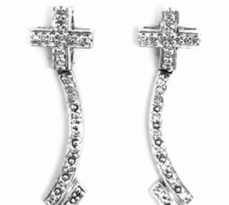 Pave Diamond Dangling Earrings – Empire Diamond – view 2