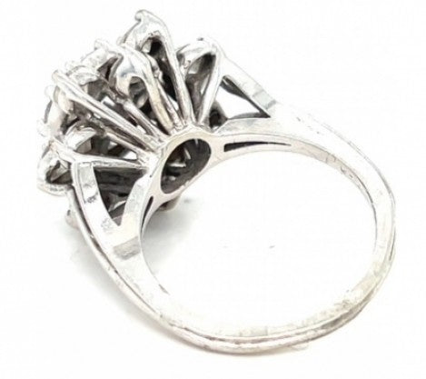 White Gold Diamond Cluster Cocktail Ring – Empire Diamond – view 3