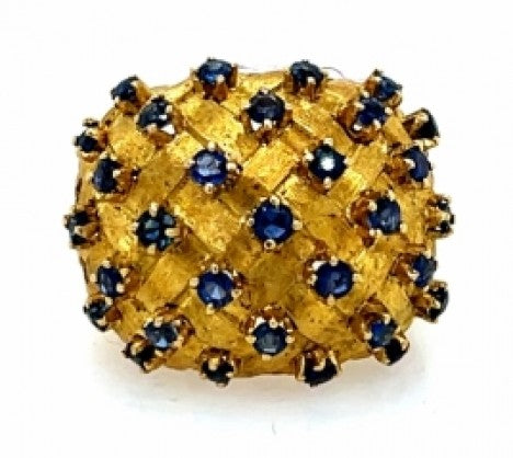 Tiffany 18K Basketweave & Sapphire Ring – Empire Diamond – view 4