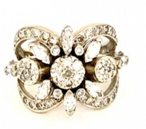 1950's White Gold Diamond Cocktail Ring – Empire Diamond