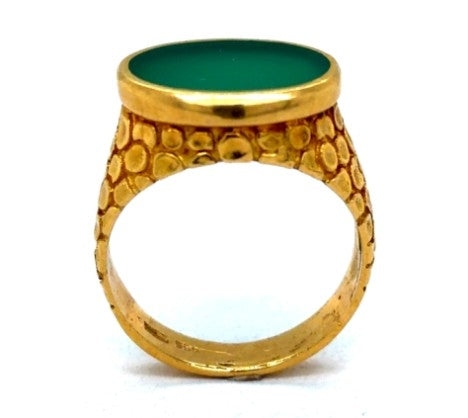 Gent's Yellow Gold Chrysoprase Ring – Empire Diamond – view 2