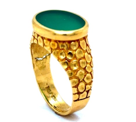 Gent's Yellow Gold Chrysoprase Ring – Empire Diamond