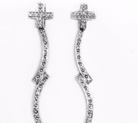 Pave Diamond Dangling Earrings – Empire Diamond