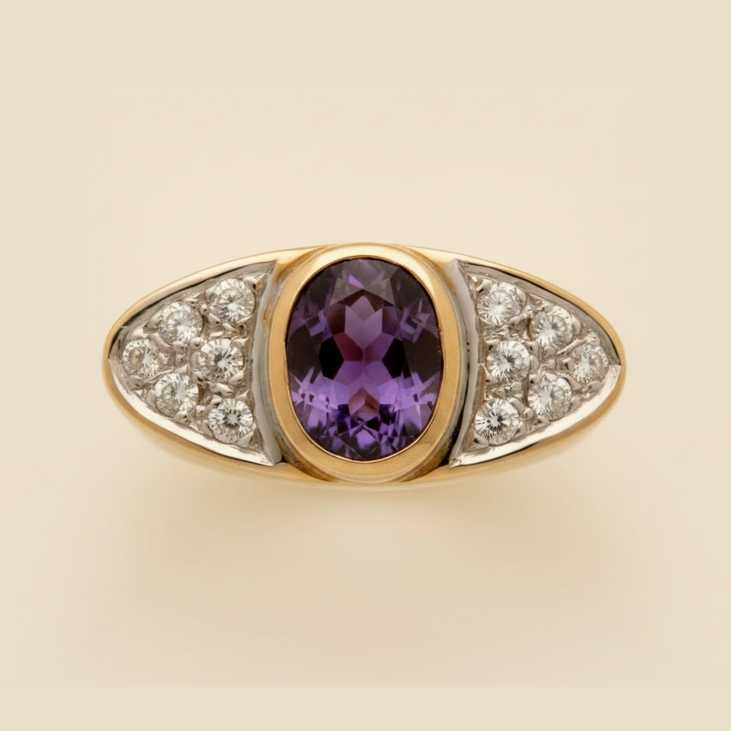 Amethyst and Diamond Cocktail Ring – Empire Diamond – view 2