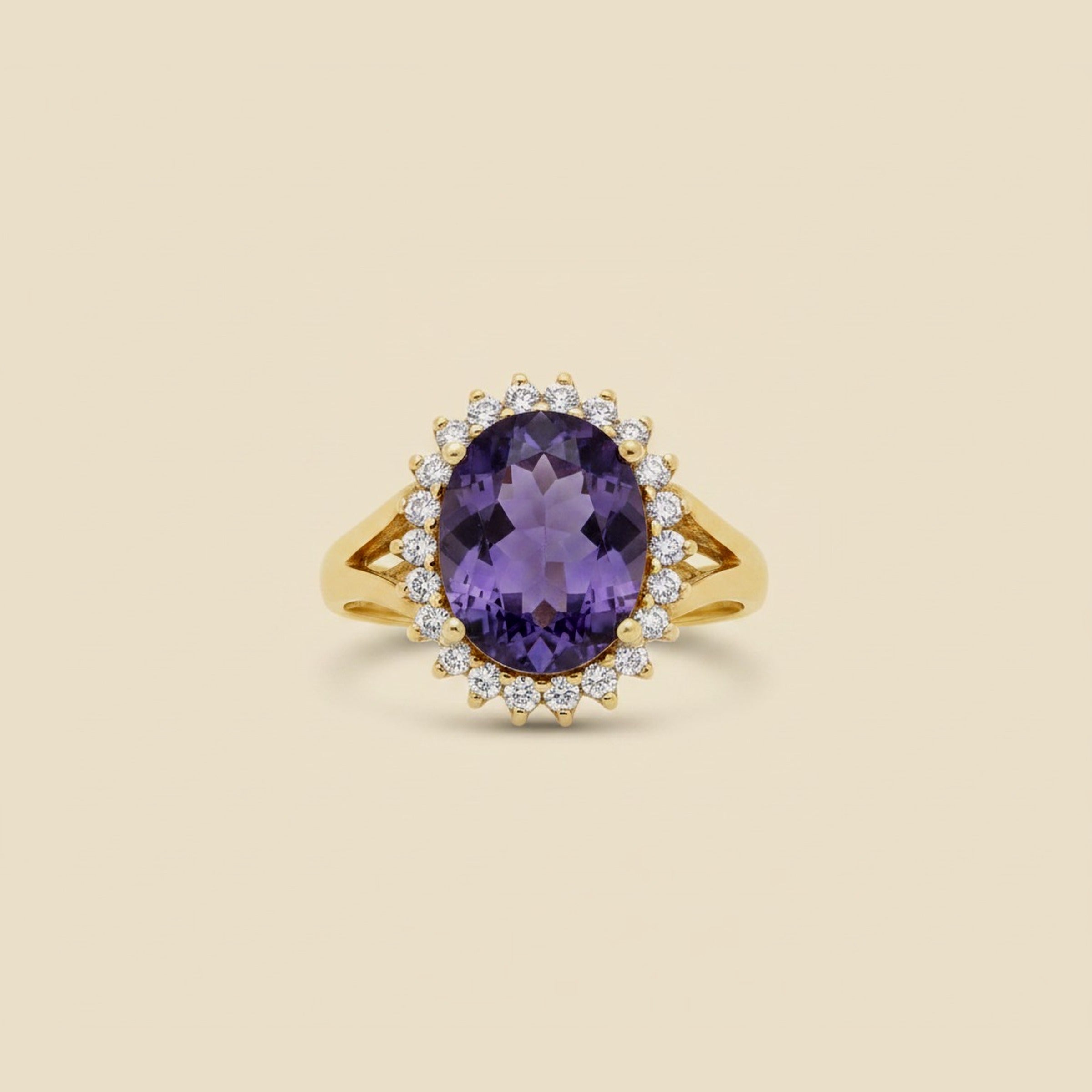 Amethyst and Diamond Cocktail Ring – Empire Diamond – view 2