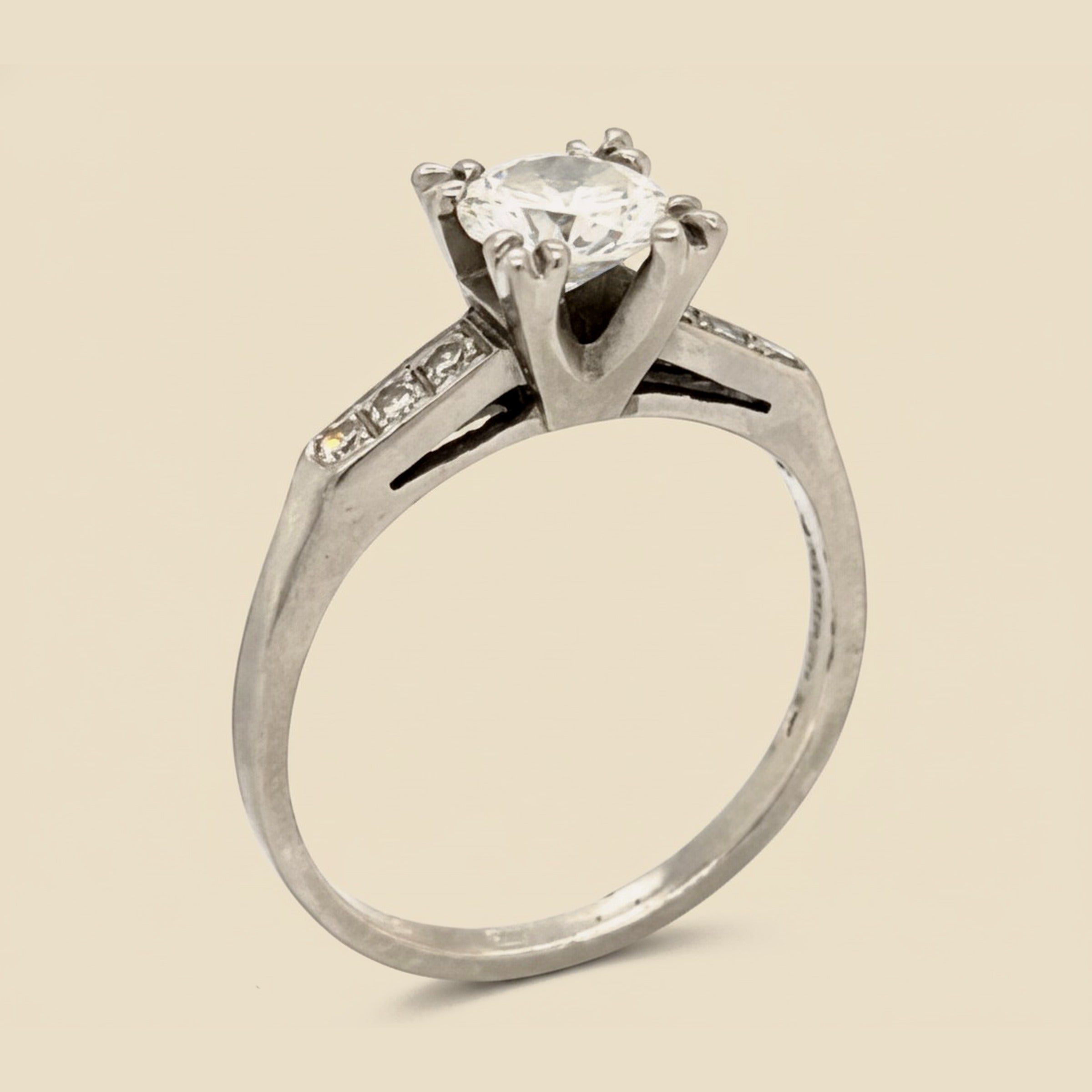 Art Deco Platinum Diamond Engagement Ring