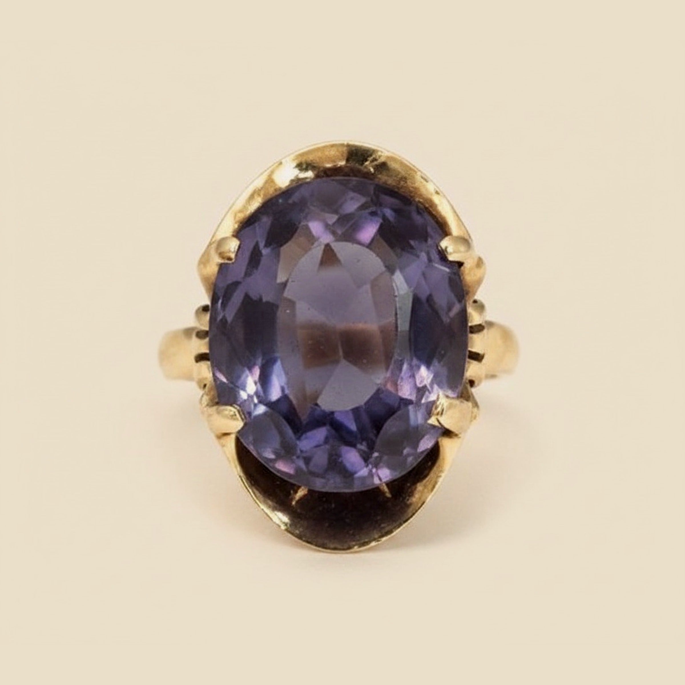 Art Deco Rose Gold Cocktail Ring – Empire Diamond – view 2