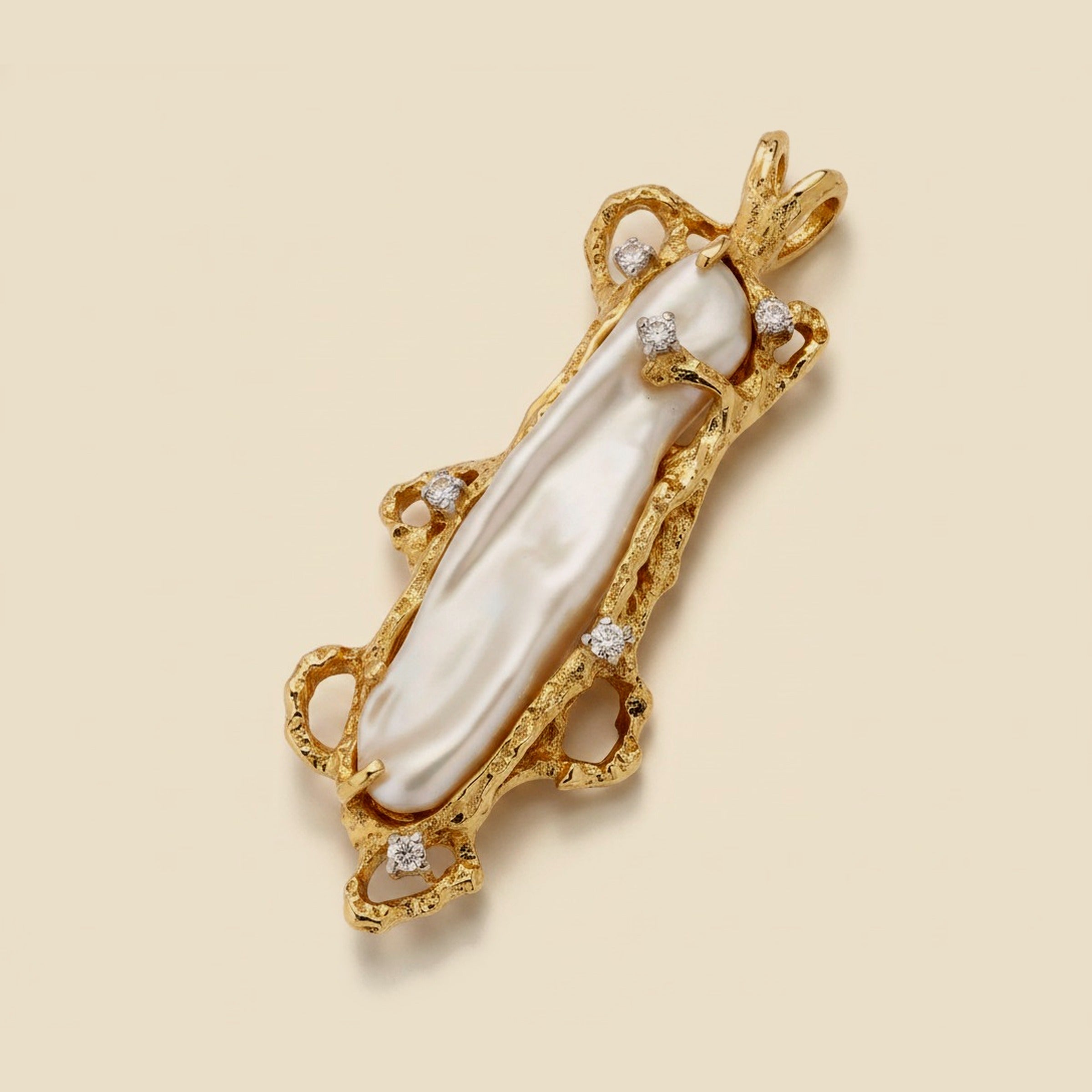Baroque Pearl & Diamond Pendant – Empire Diamond