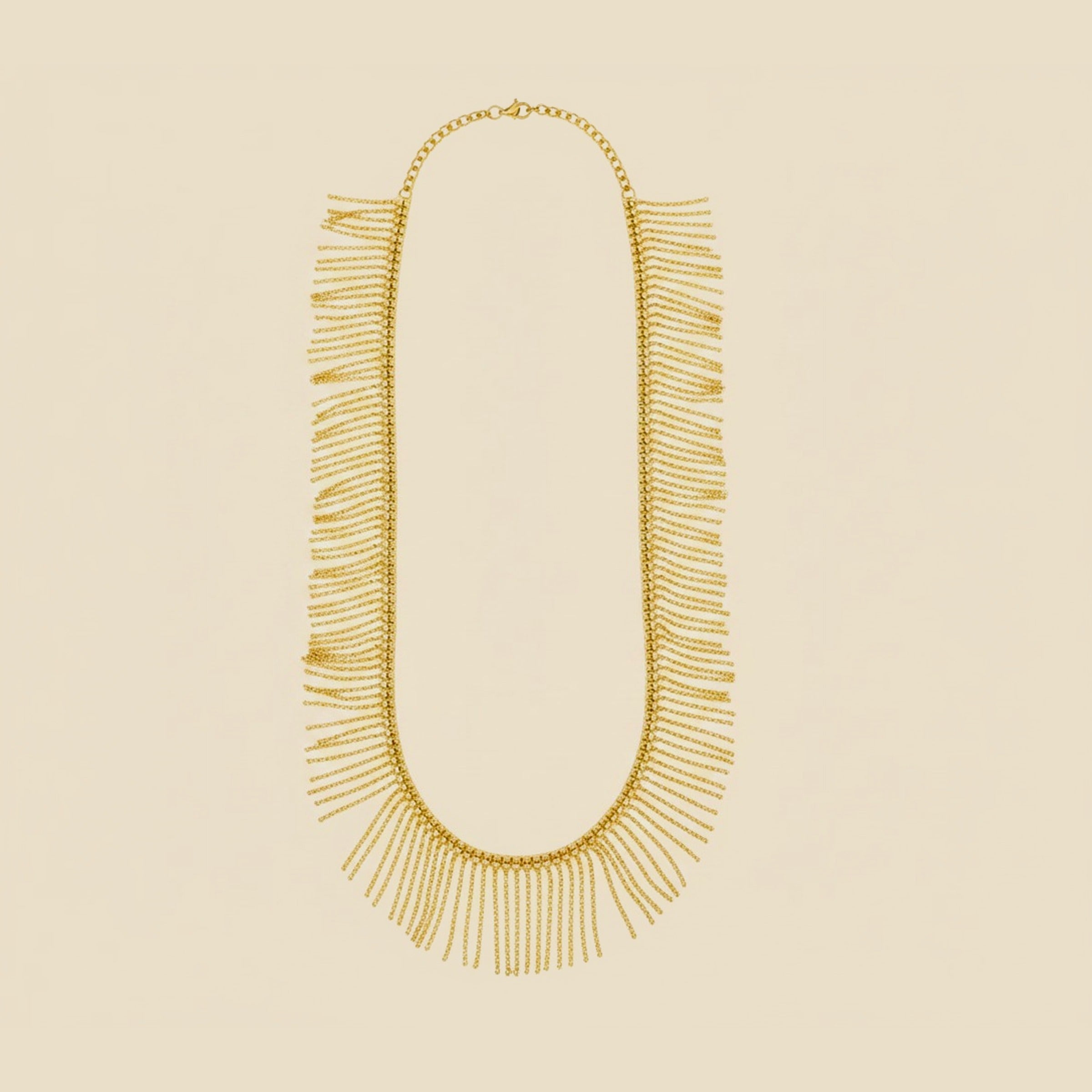 Bright Finish Beaded Tassel Necklace
