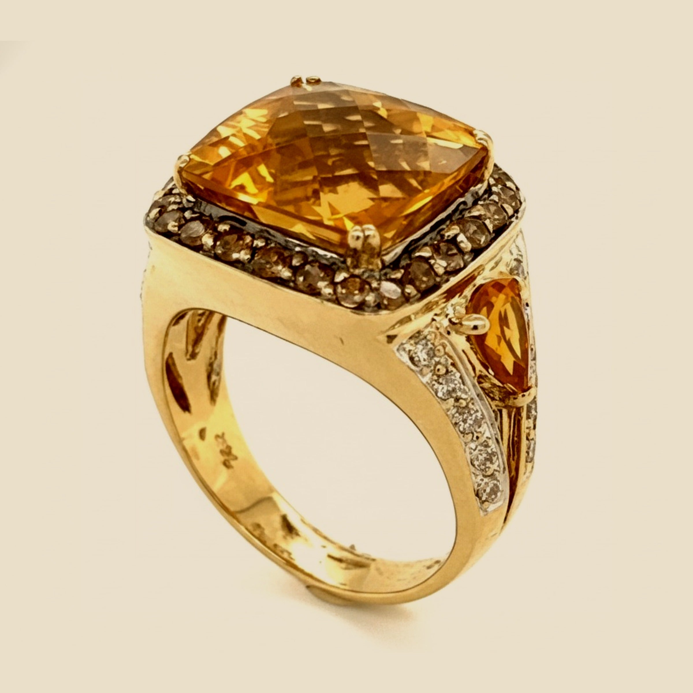 Citrine & Diamond Cocktail Ring – Empire Diamond