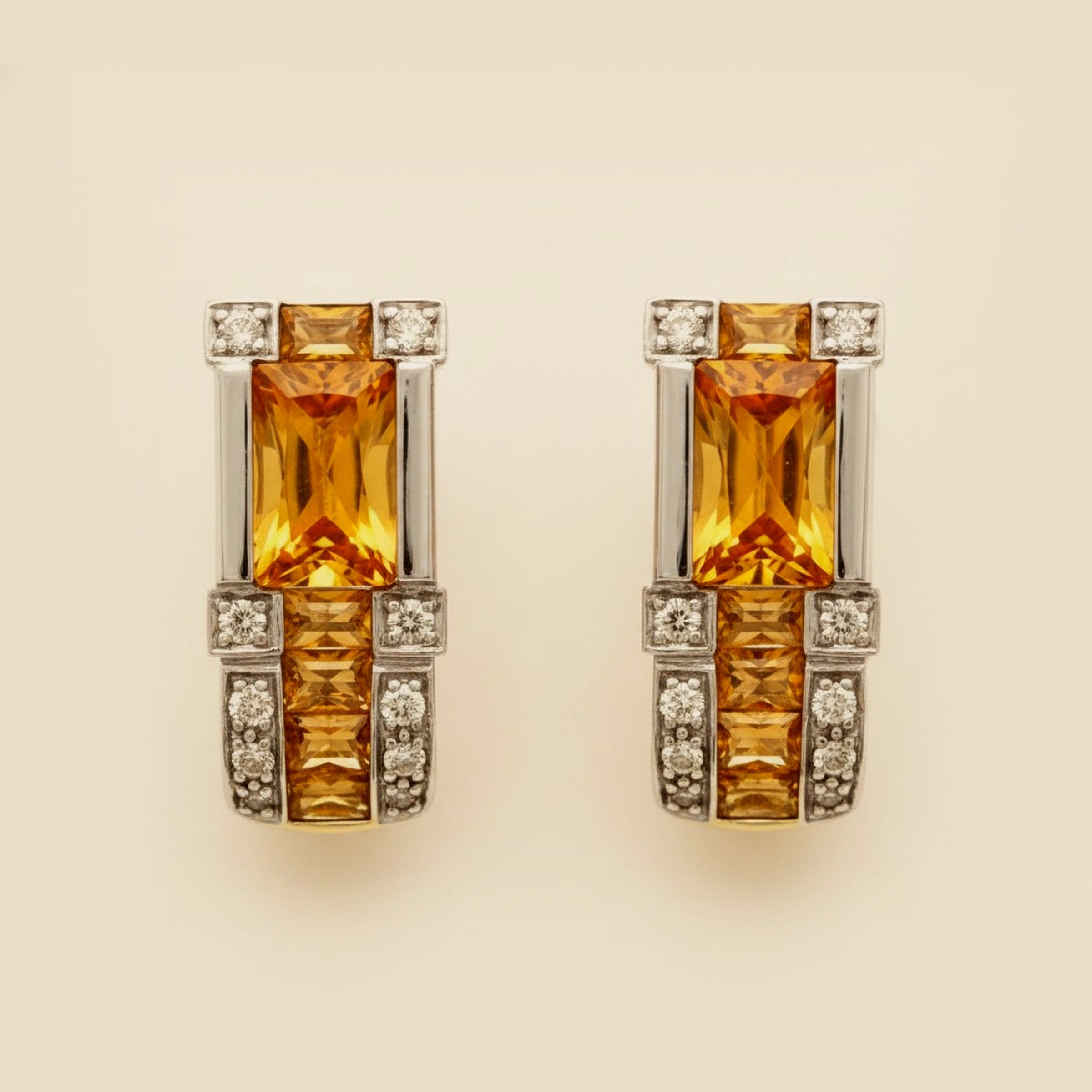Citrine & Diamond J Hoop Earrings – Empire Diamond