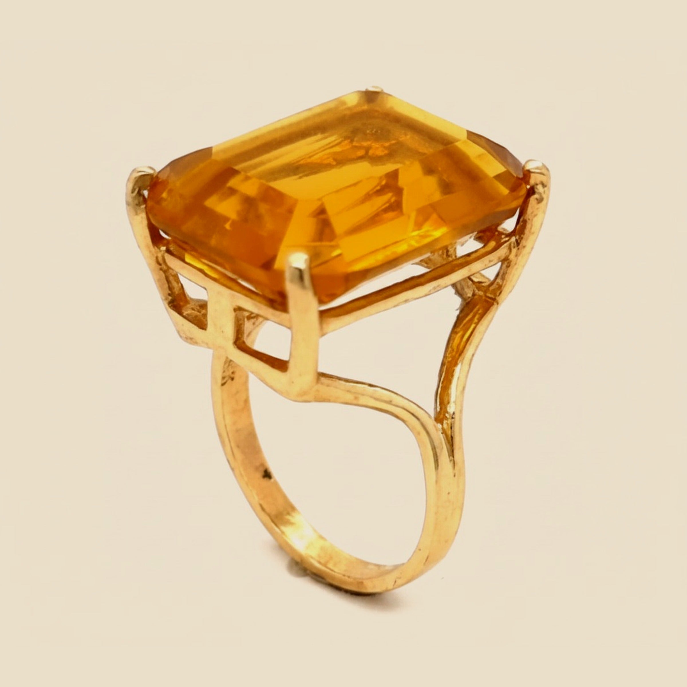 Citrine Solitaire Statement Ring – Empire Diamond