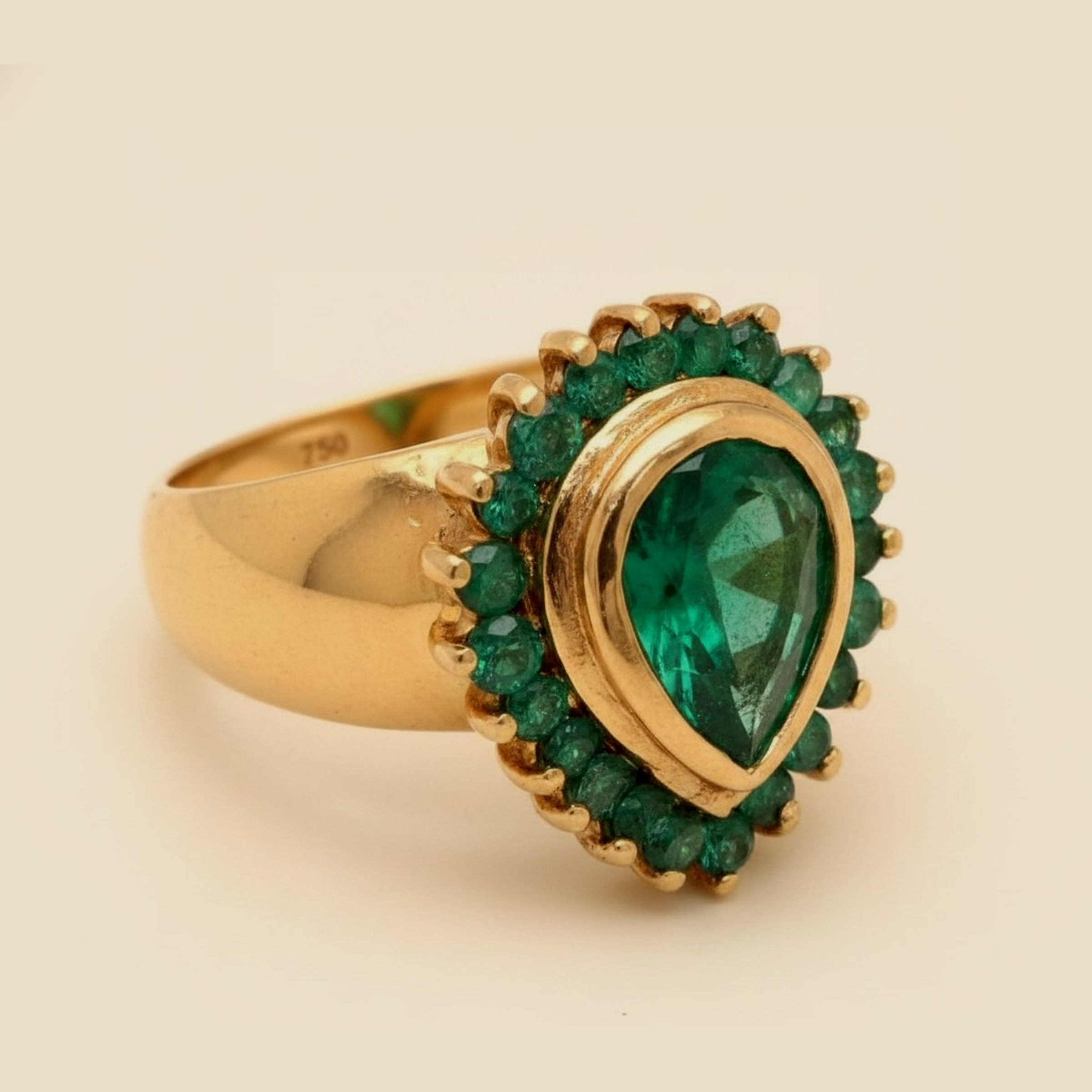 Colombian Pear Emerald Cocktail Ring – Empire Diamond