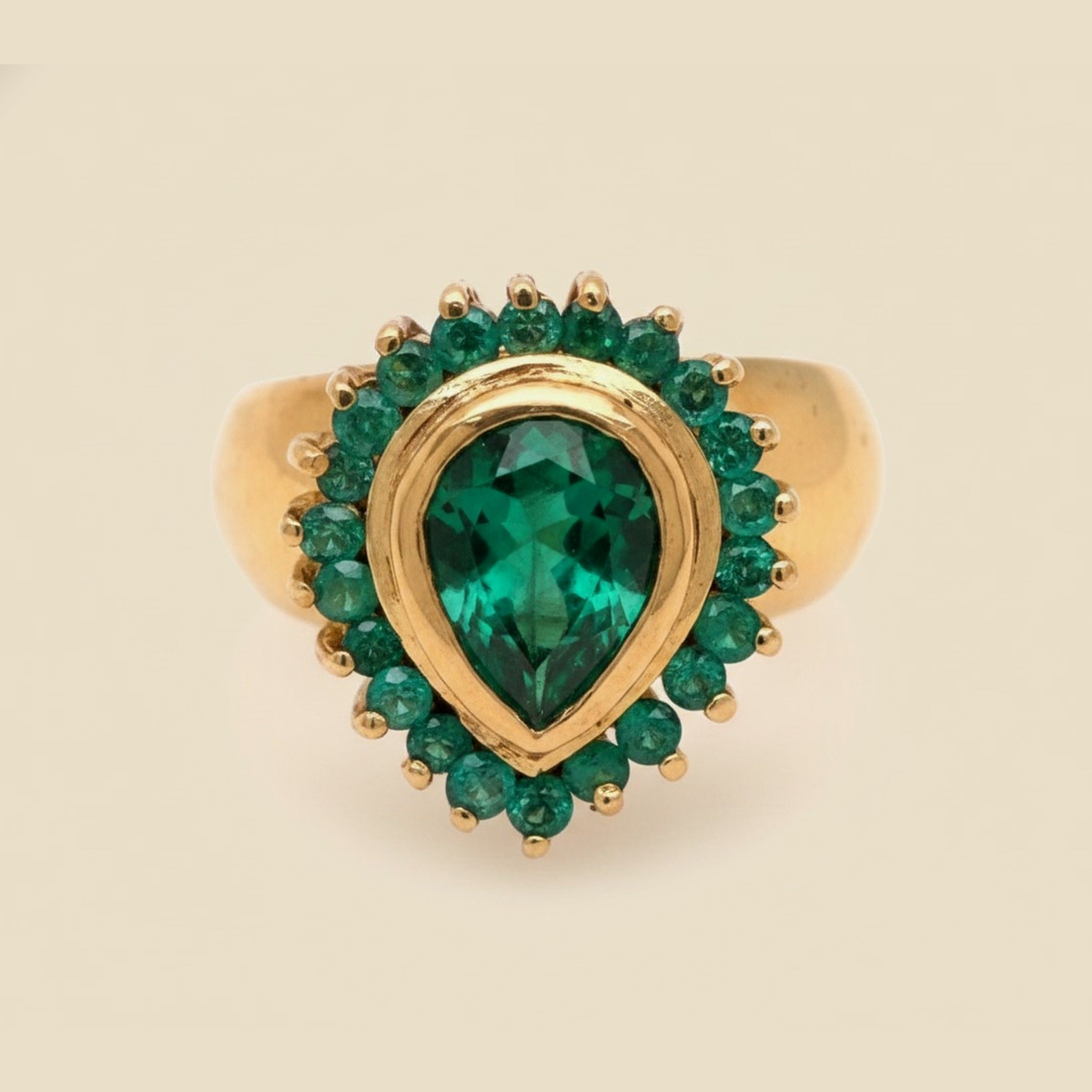 Colombian Pear Emerald Cocktail Ring – Empire Diamond – view 2