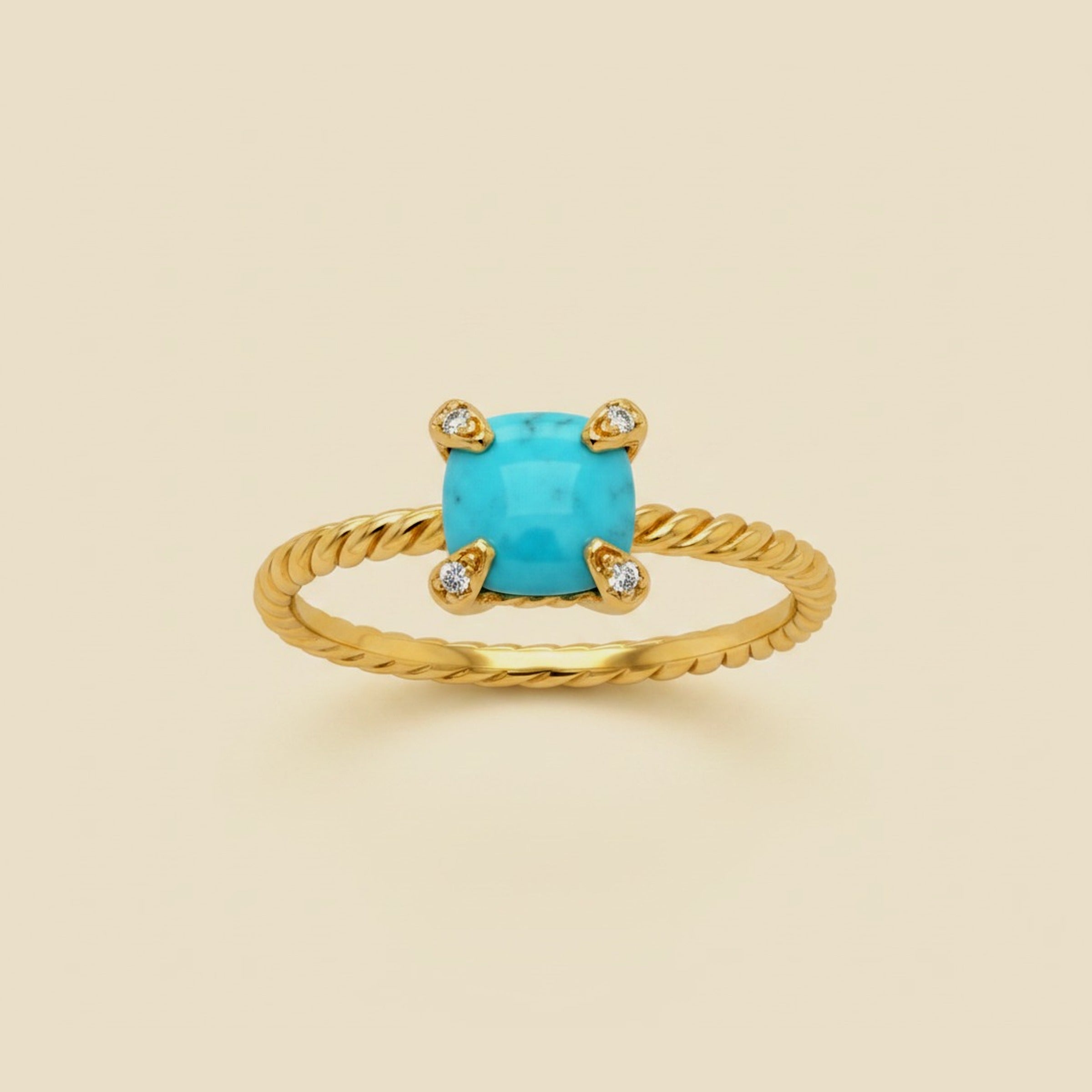 David Yurman Turquoise Ring in Yellow Gold