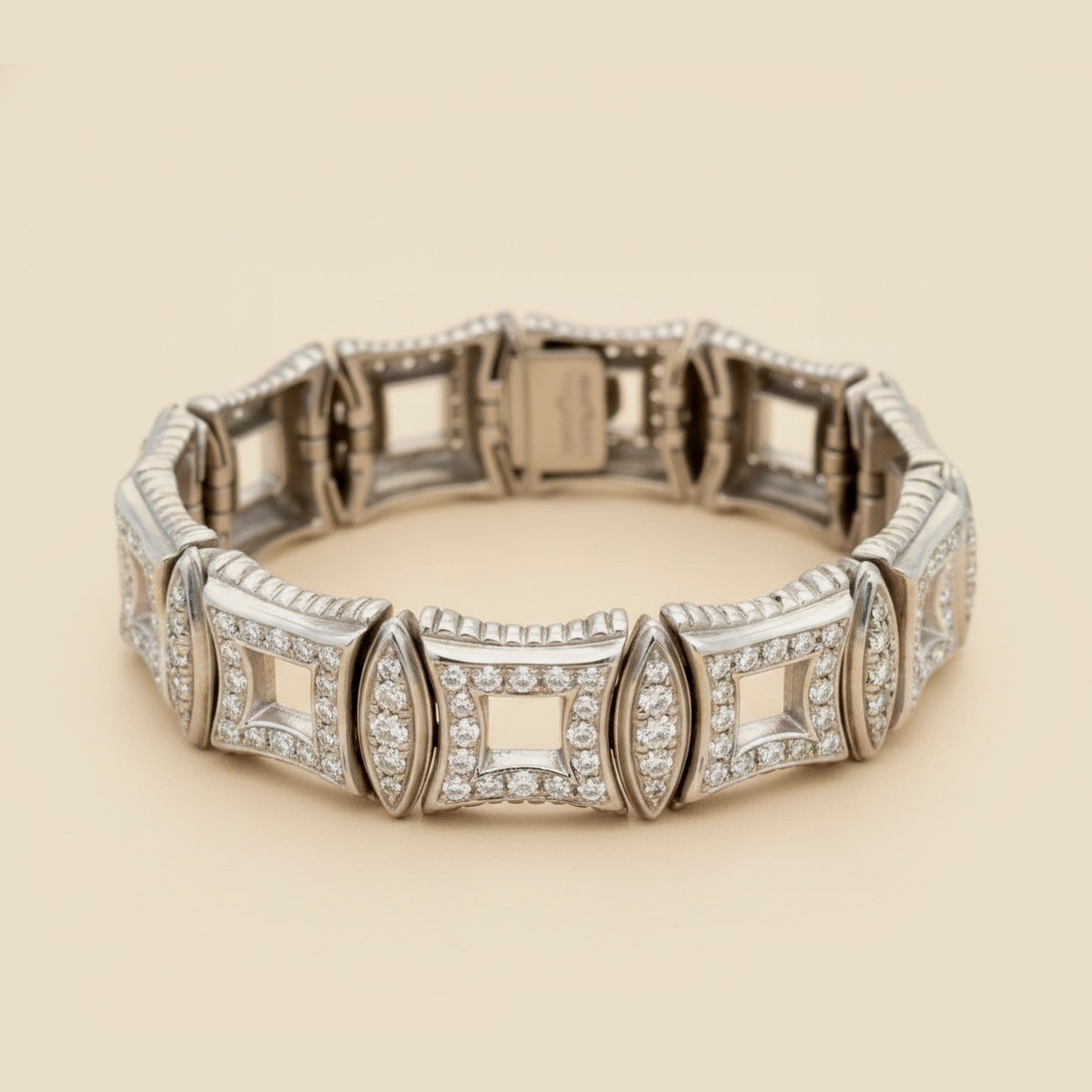 Doris Panos White Gold Diamond Link Bracelet