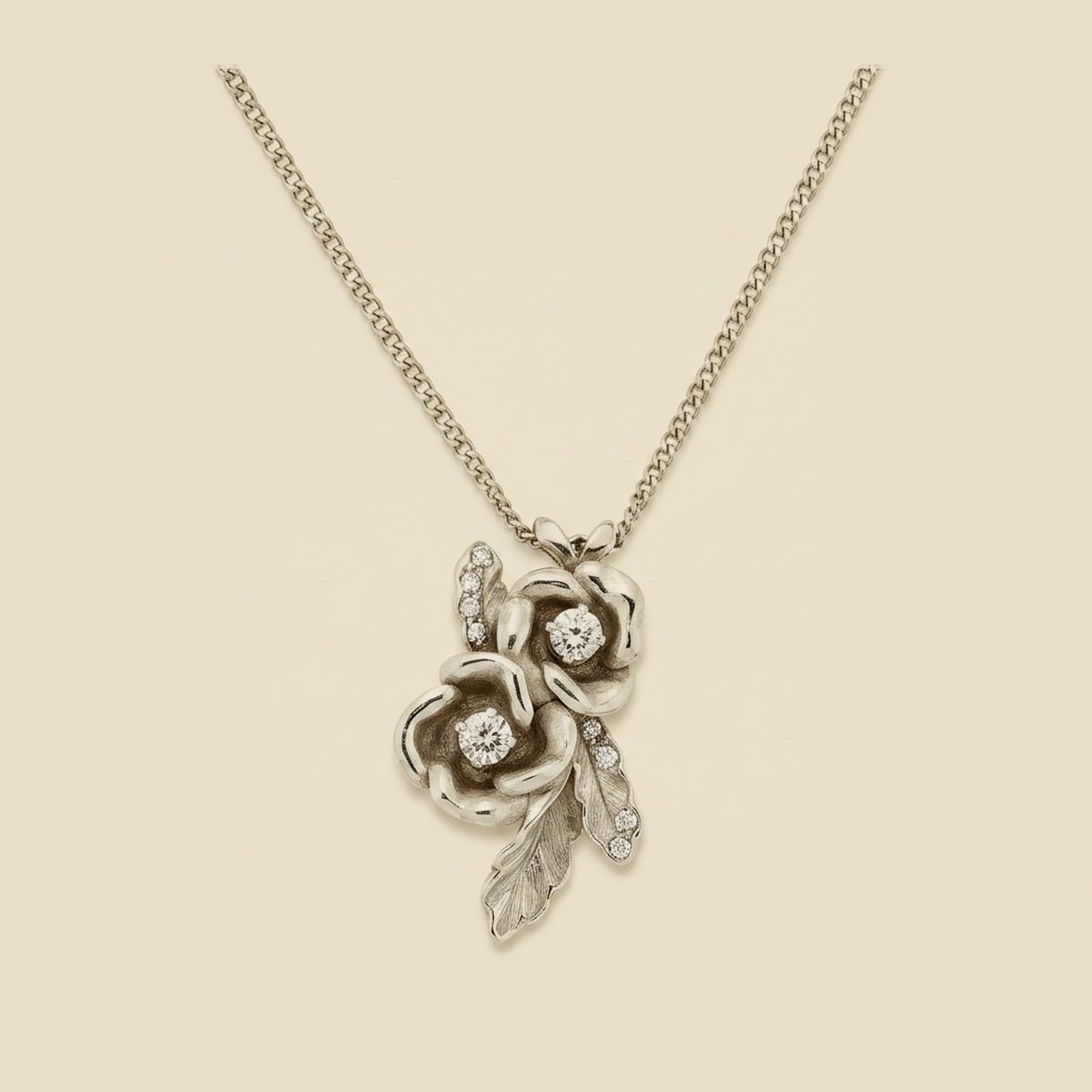 Fine Curb Link Flower Necklace and Earring Set – Empire Diamond