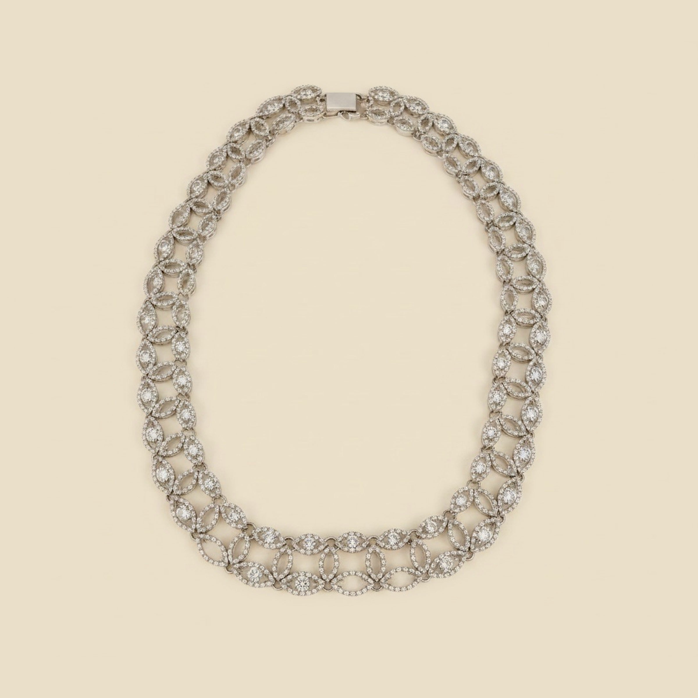 Garavelli, Italy, White Gold Marquise Link Diamond Choker – Empire Diamond