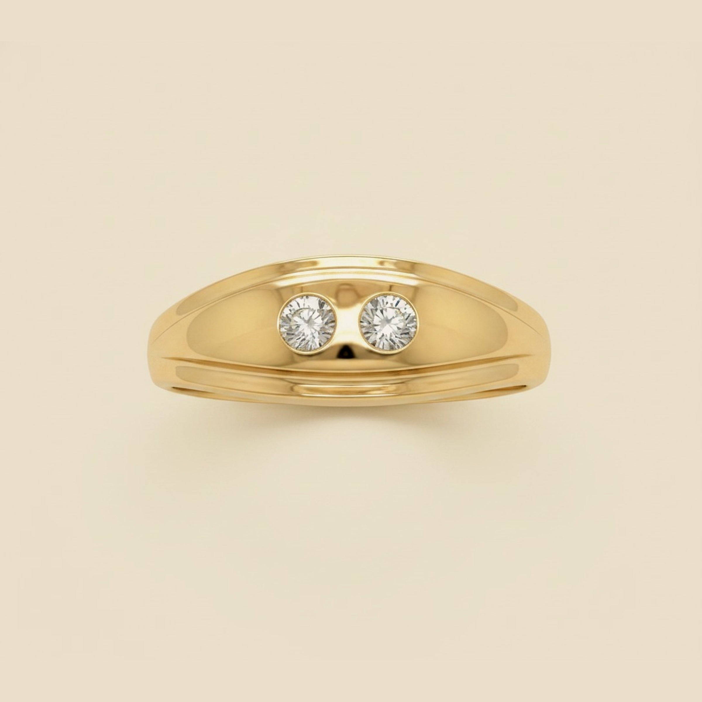 Gent's 14k yellow gold 3 diamond ring