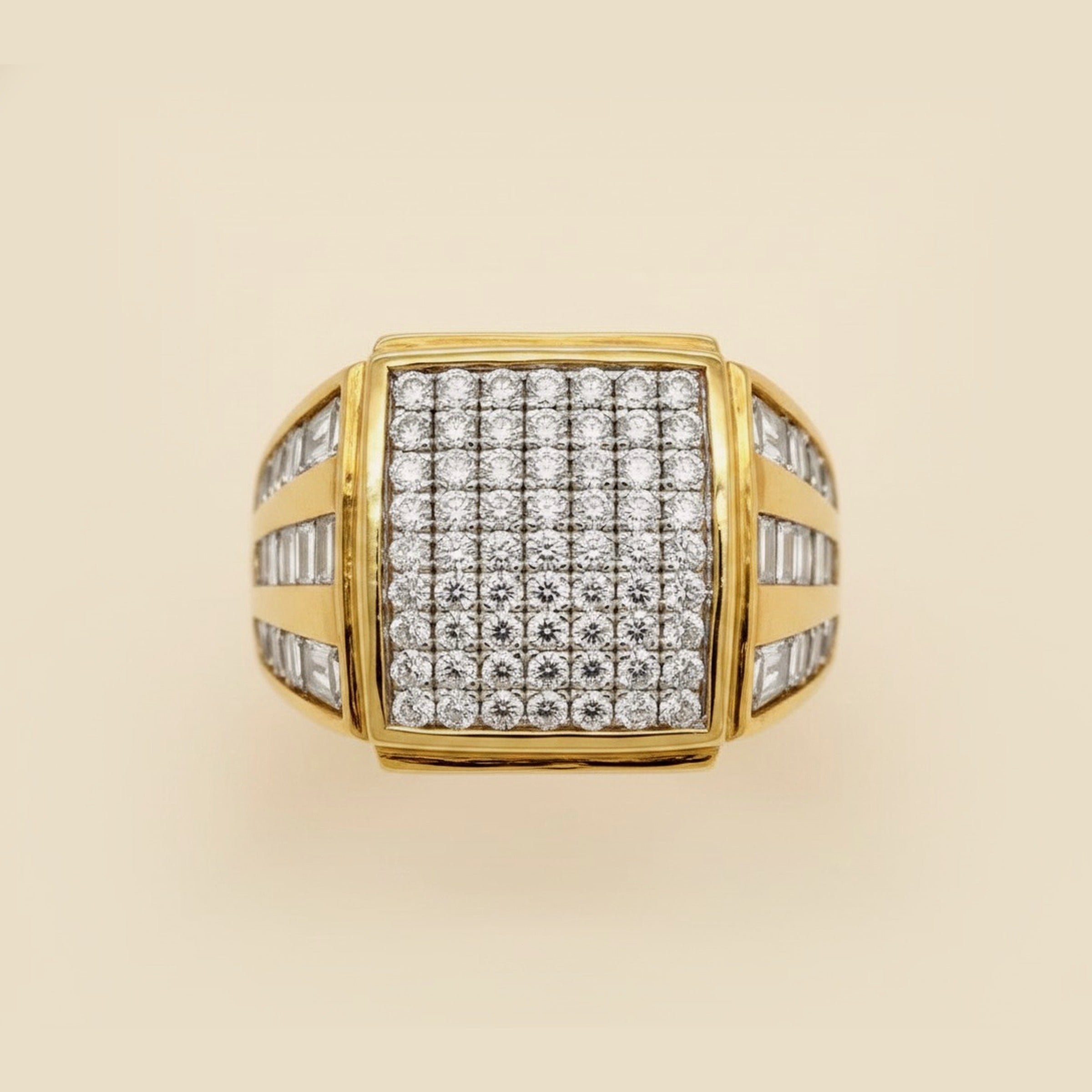 Gent's Two Tone 14k Diamond Cluster Ring