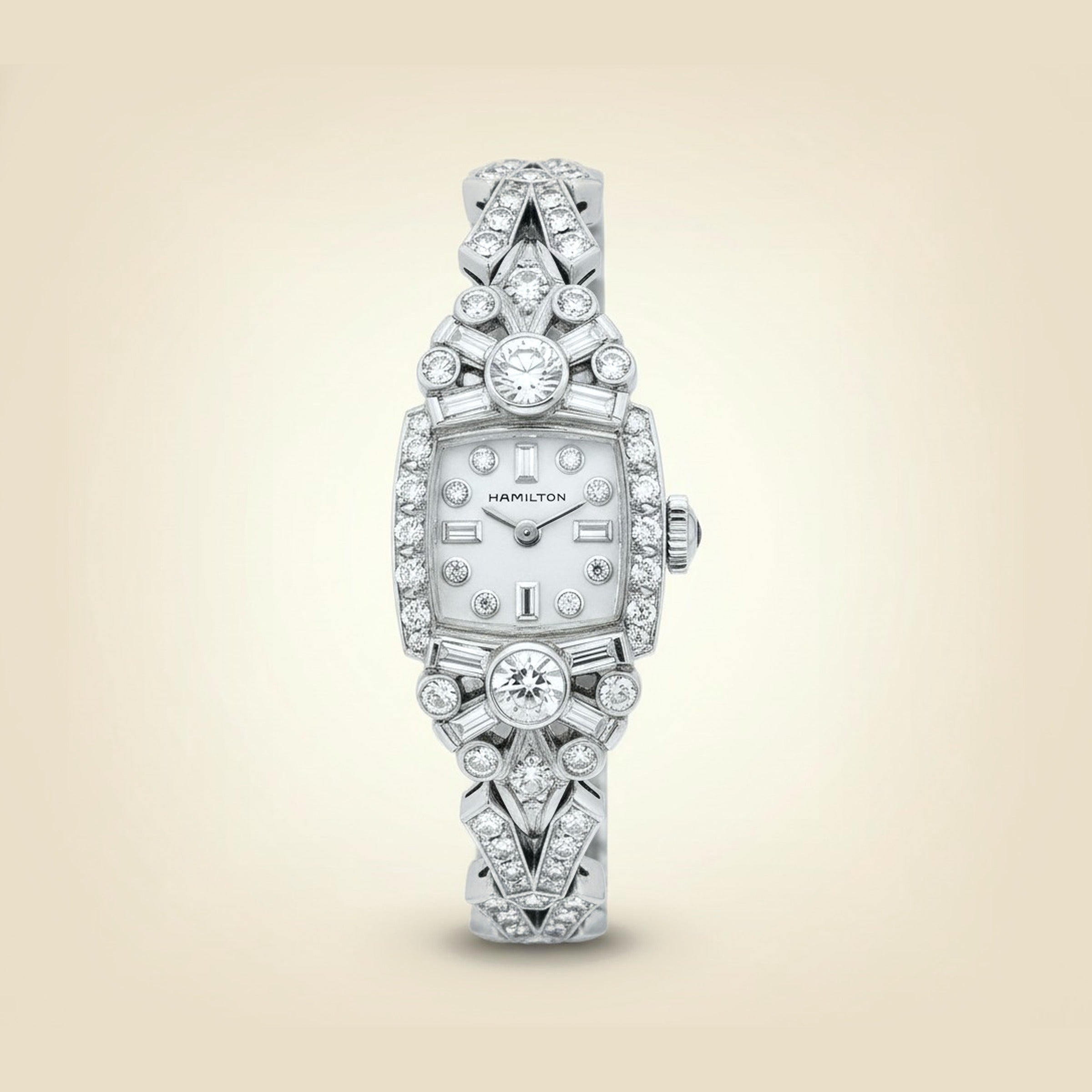 Hamilton Platinum & Diamond Wrist Watch