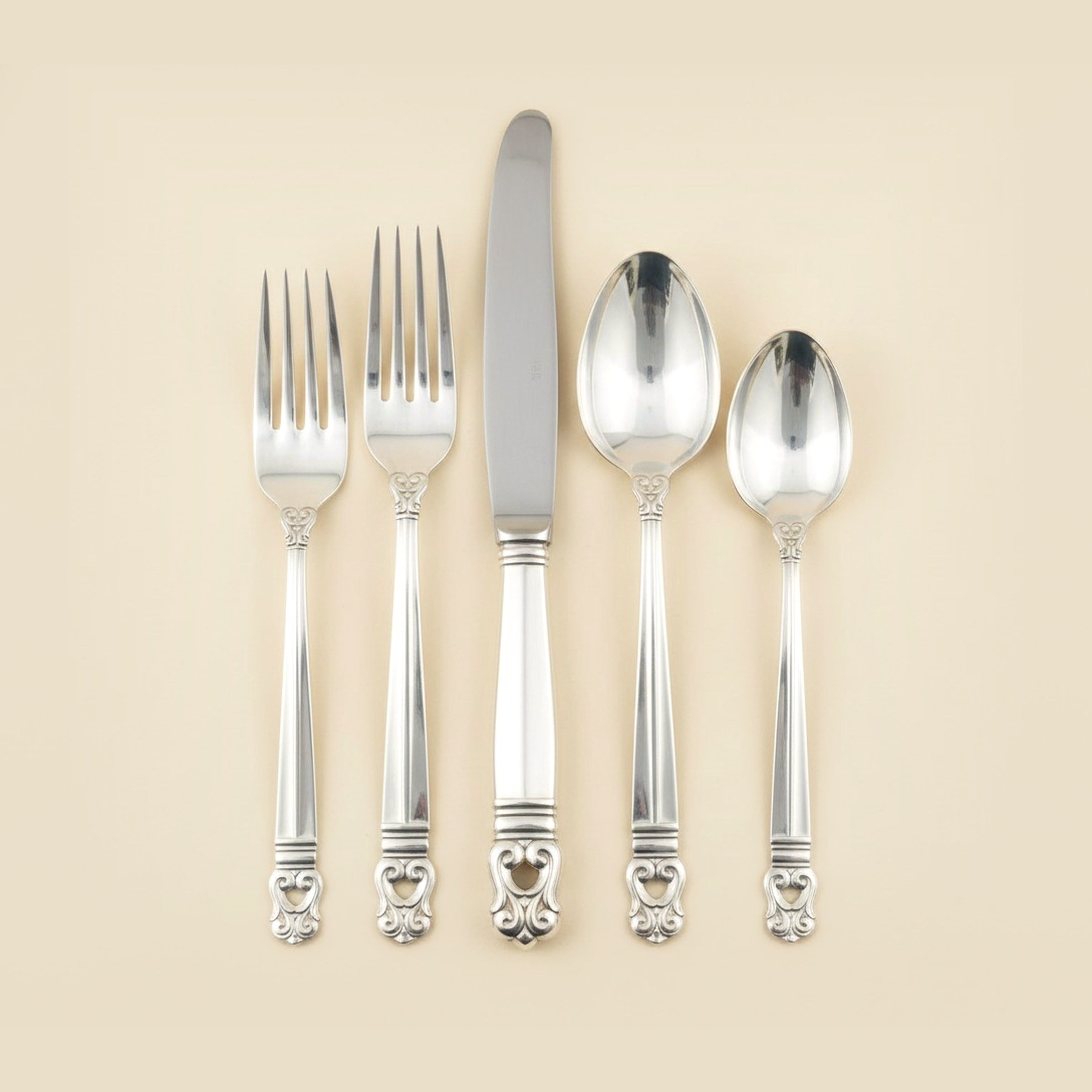 International Royal Danish Sterling Silver Luncheon Set for 12