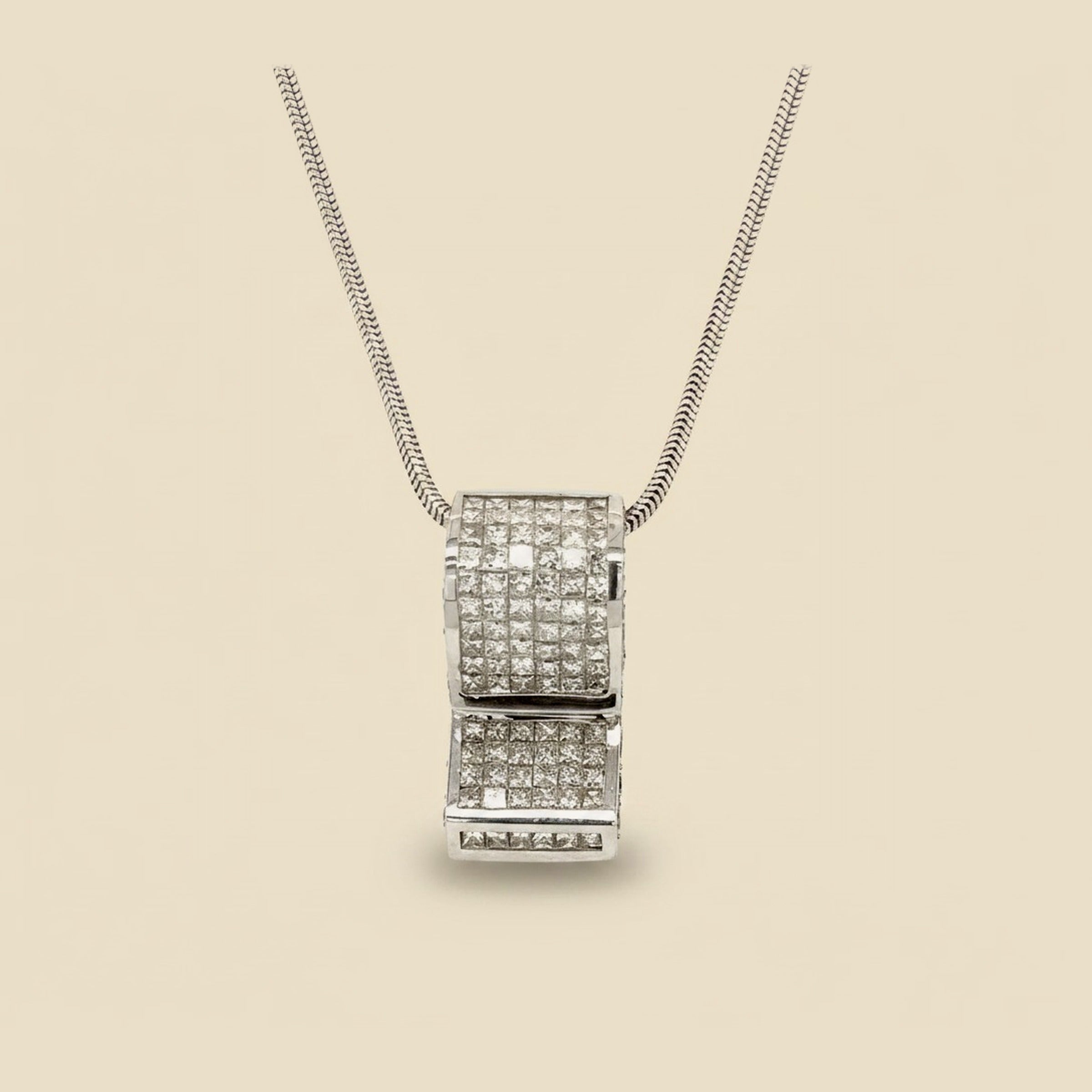 Invisibly Set White Gold Diamond Slide Pendant – Empire Diamond