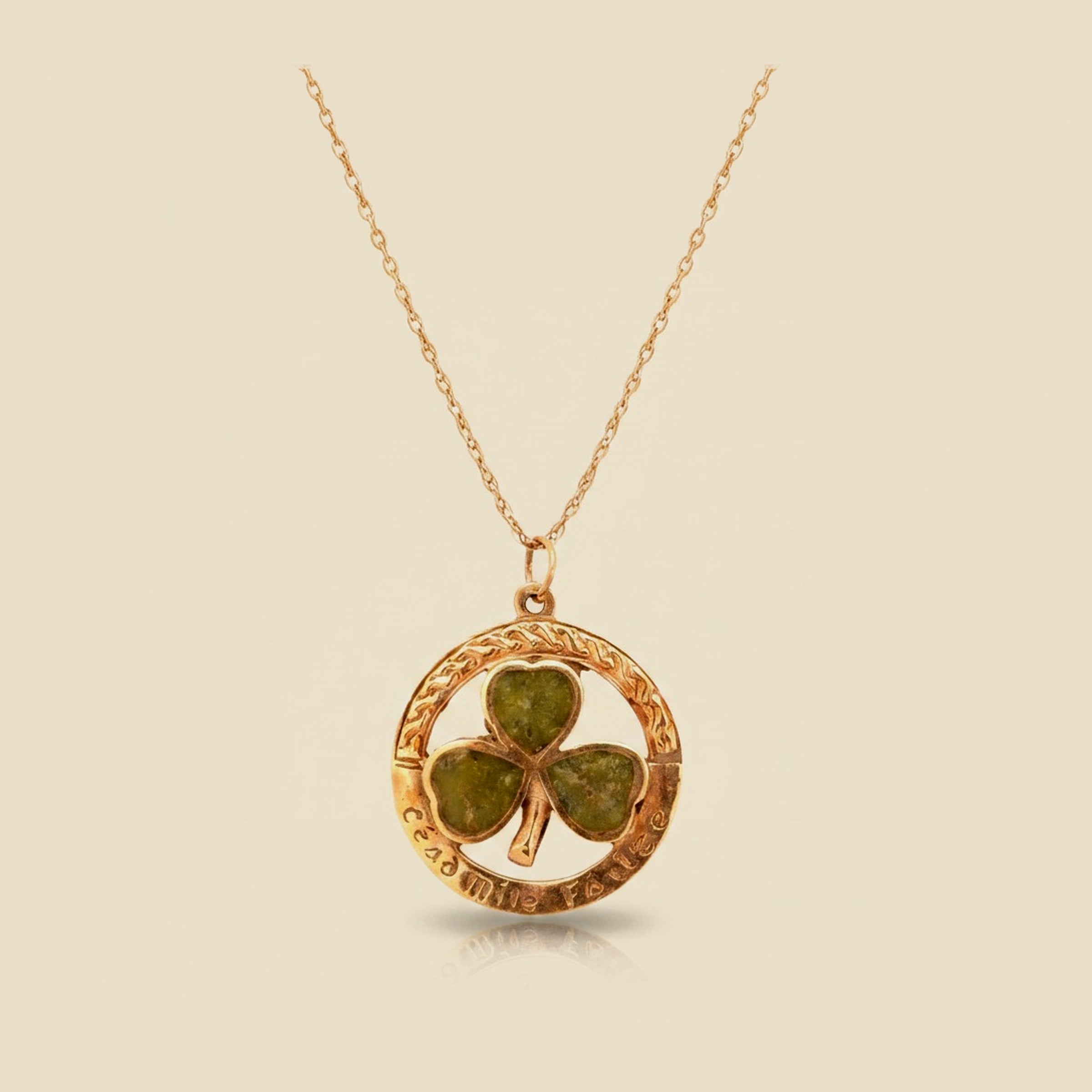 Irish 9k Yellow Gold Three Leaf Clover Charm/Pendant
