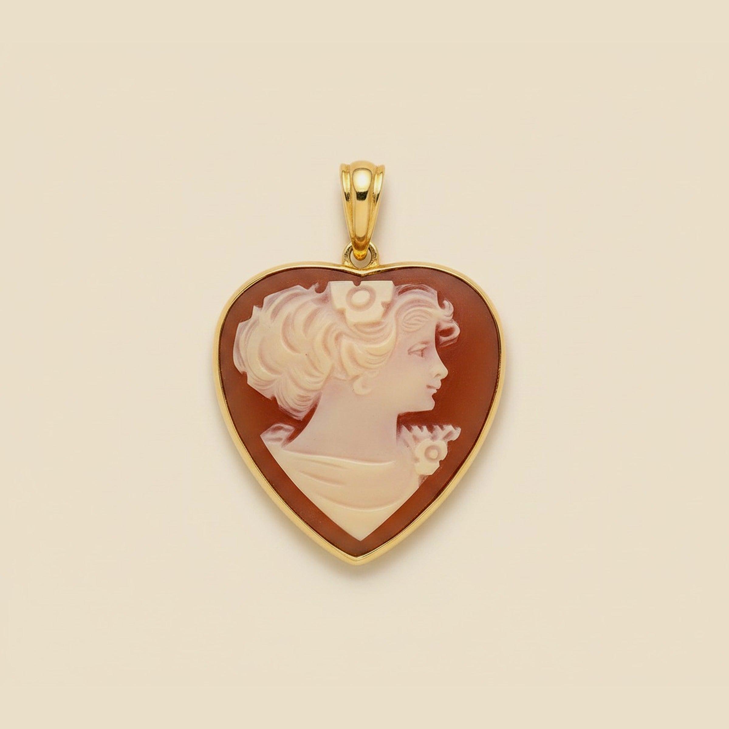 Italy, Shell Cameo Heart Pendant – Empire Diamond