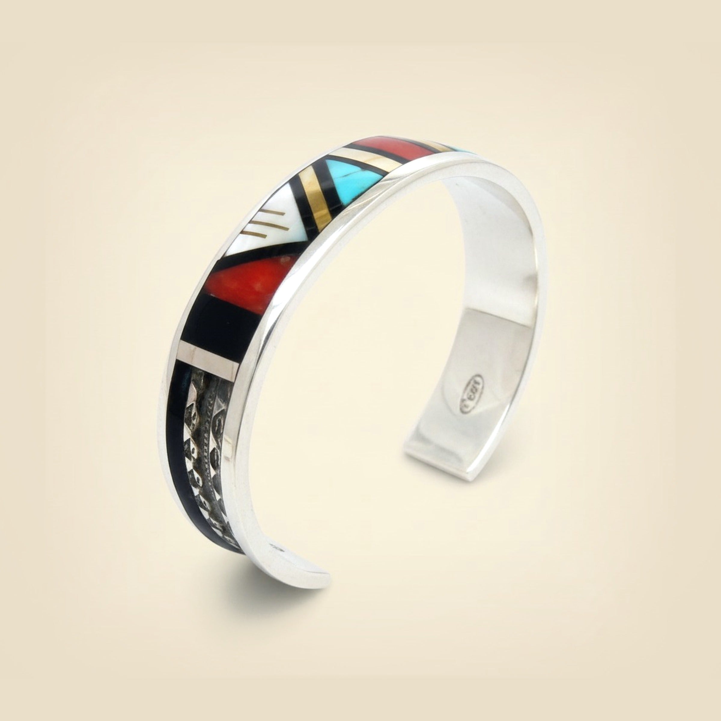 John Rosalie Bowannie Zuni Turquoise Silver Cuff Bracelet