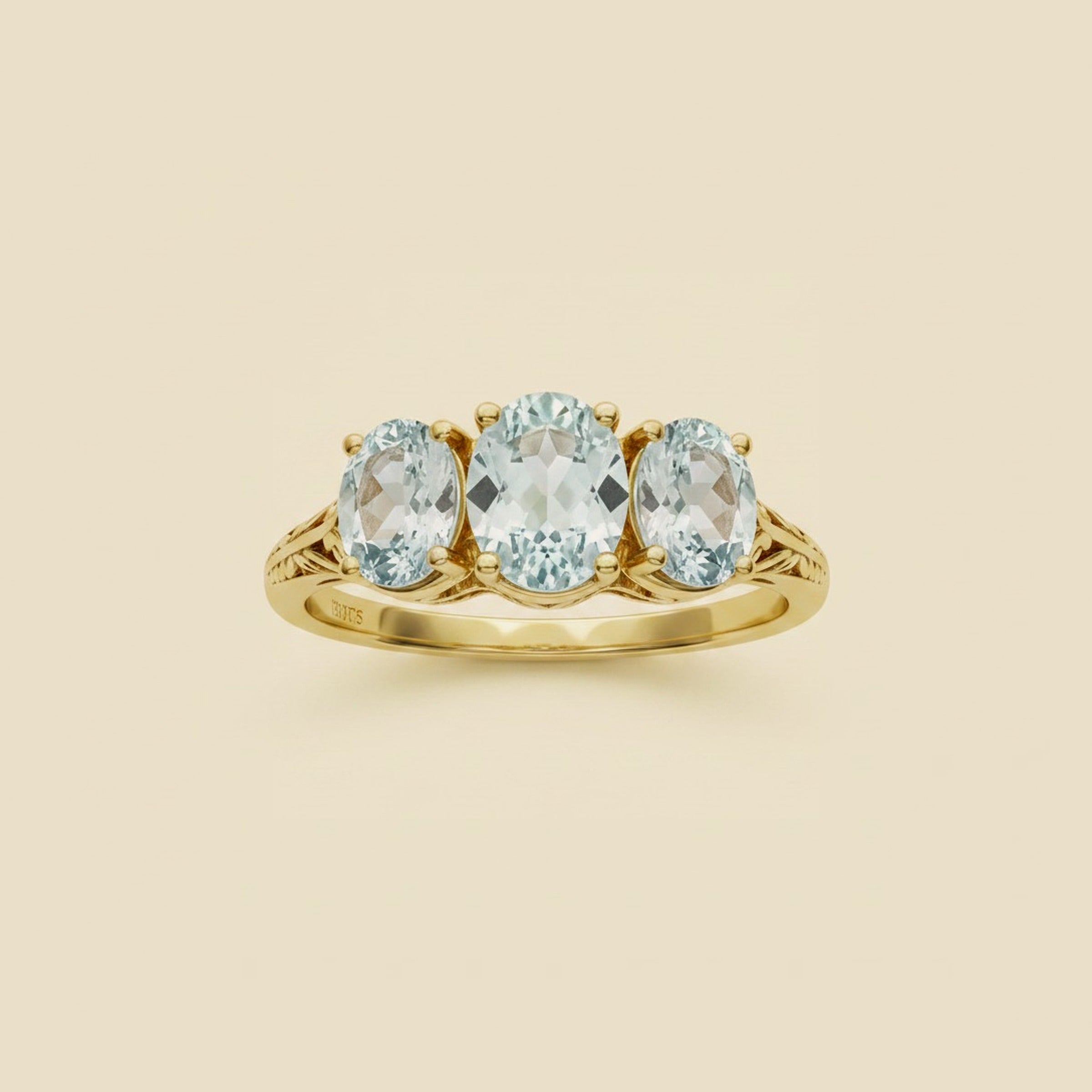 Lady's Art Deco Aquamarine Ring – Empire Diamond – view 2