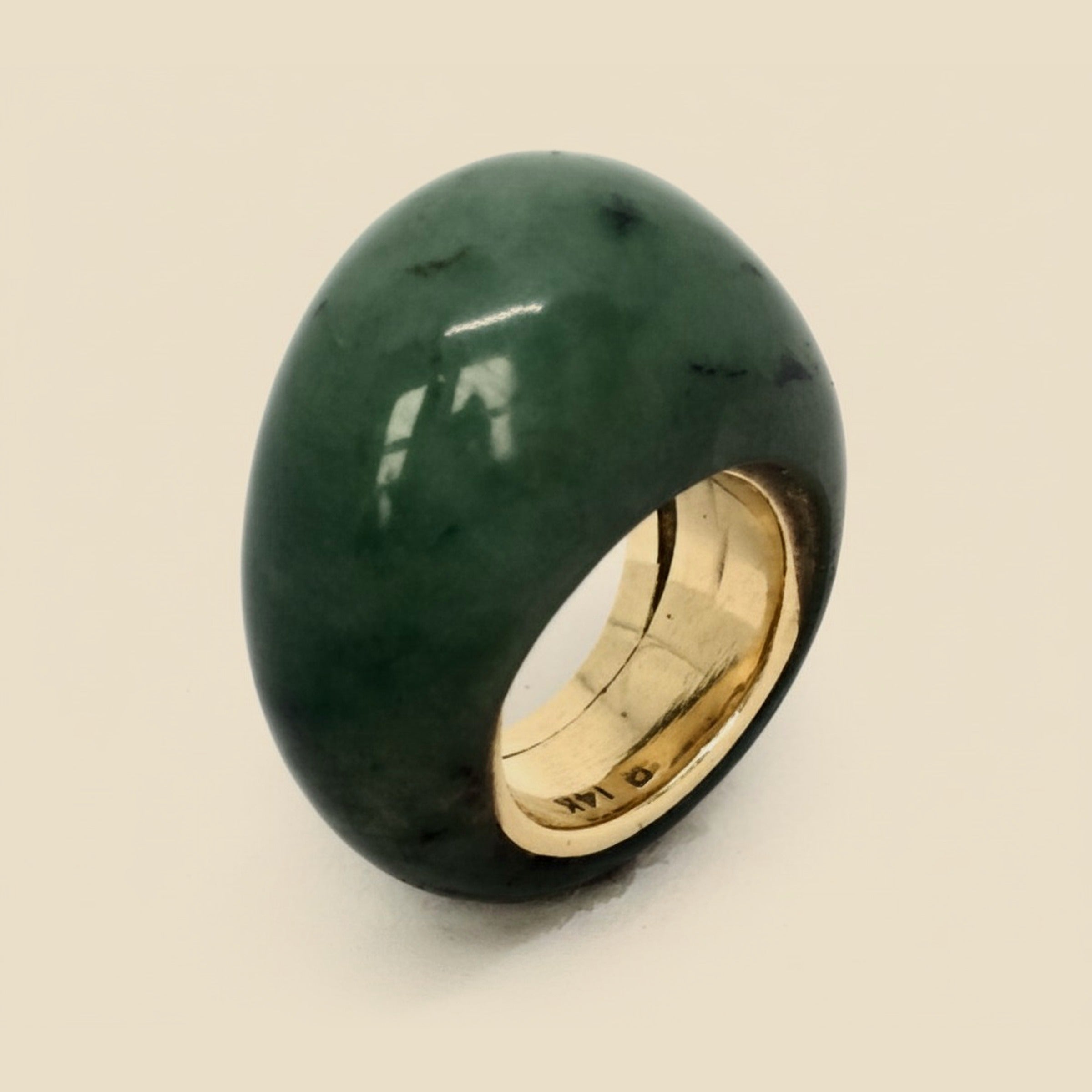 Large Polished Jade Domed Ring – Empire Diamond