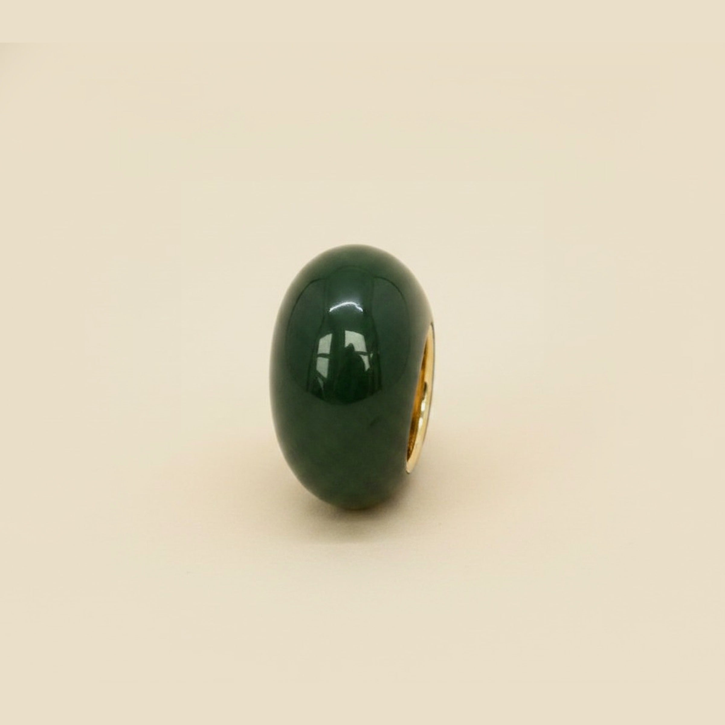 Large Polished Jade Domed Ring – Empire Diamond – view 2