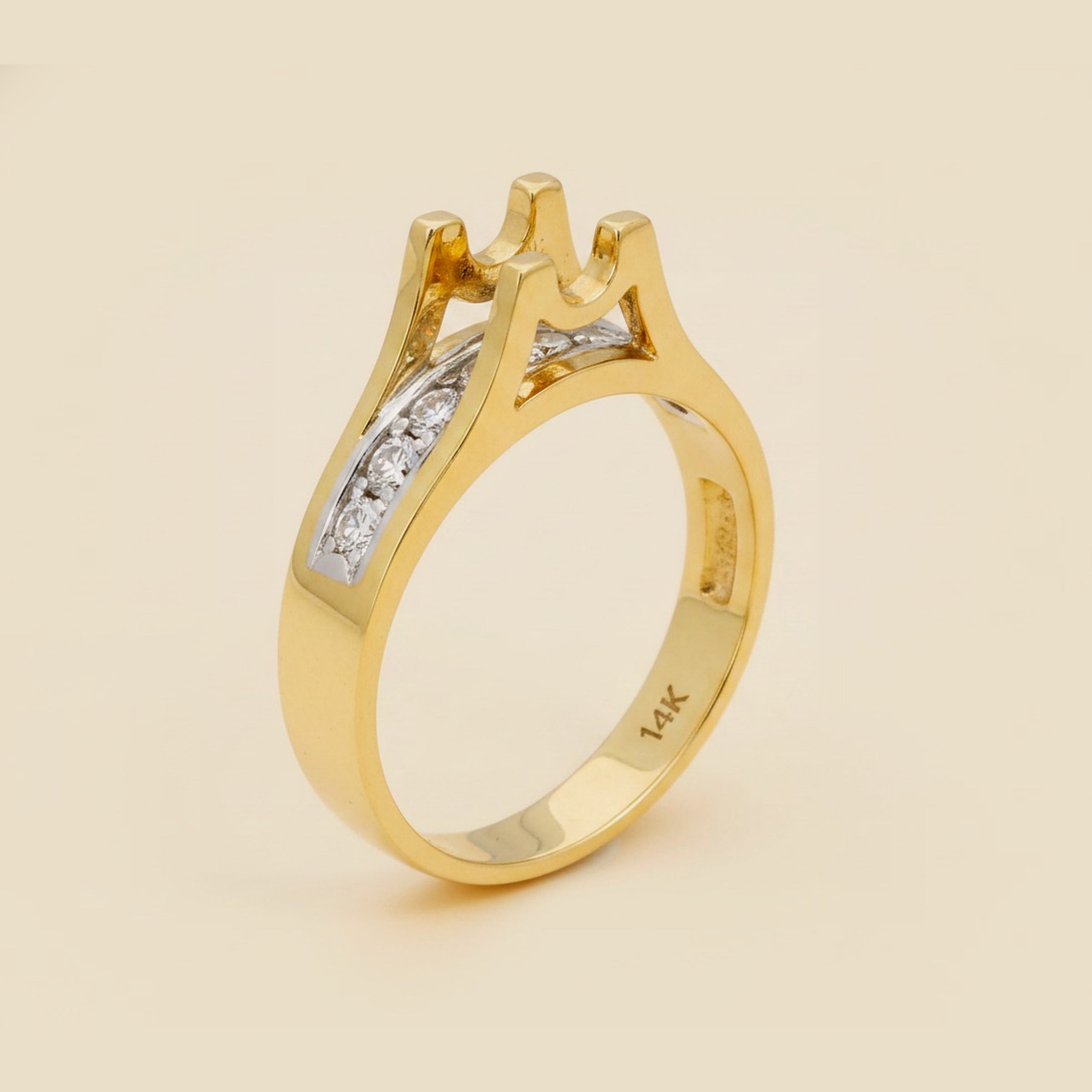 Martin Flyer Platinum & Yellow Gold Diamond Setting