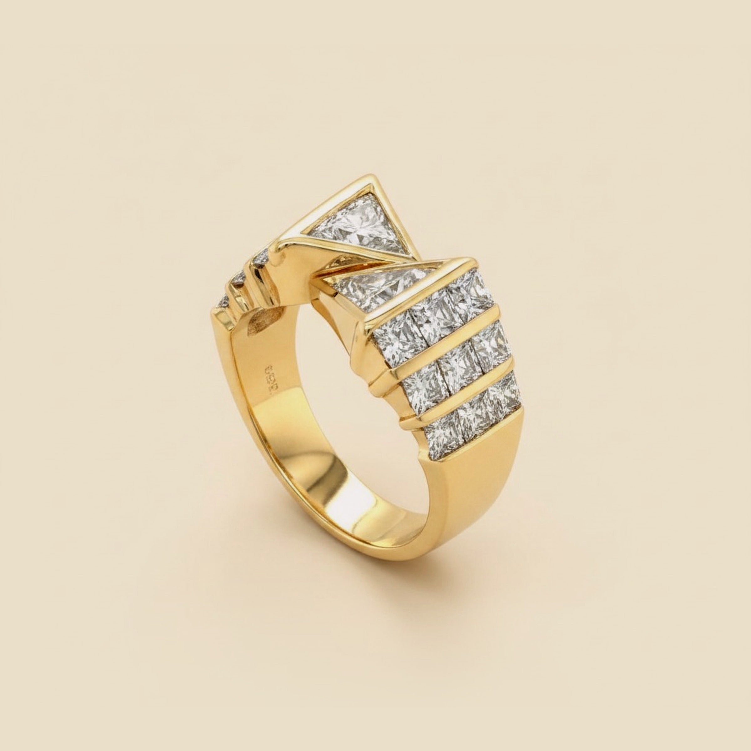 Modern Yellow Gold Diamond Bypass Ring