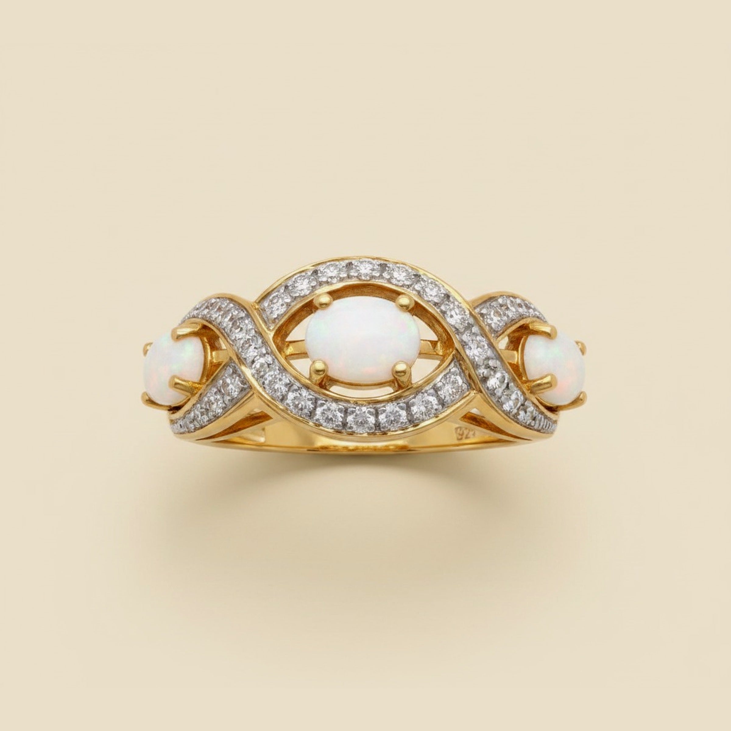 Opal & Diamond Figure 8 Ring – Empire Diamond – view 2