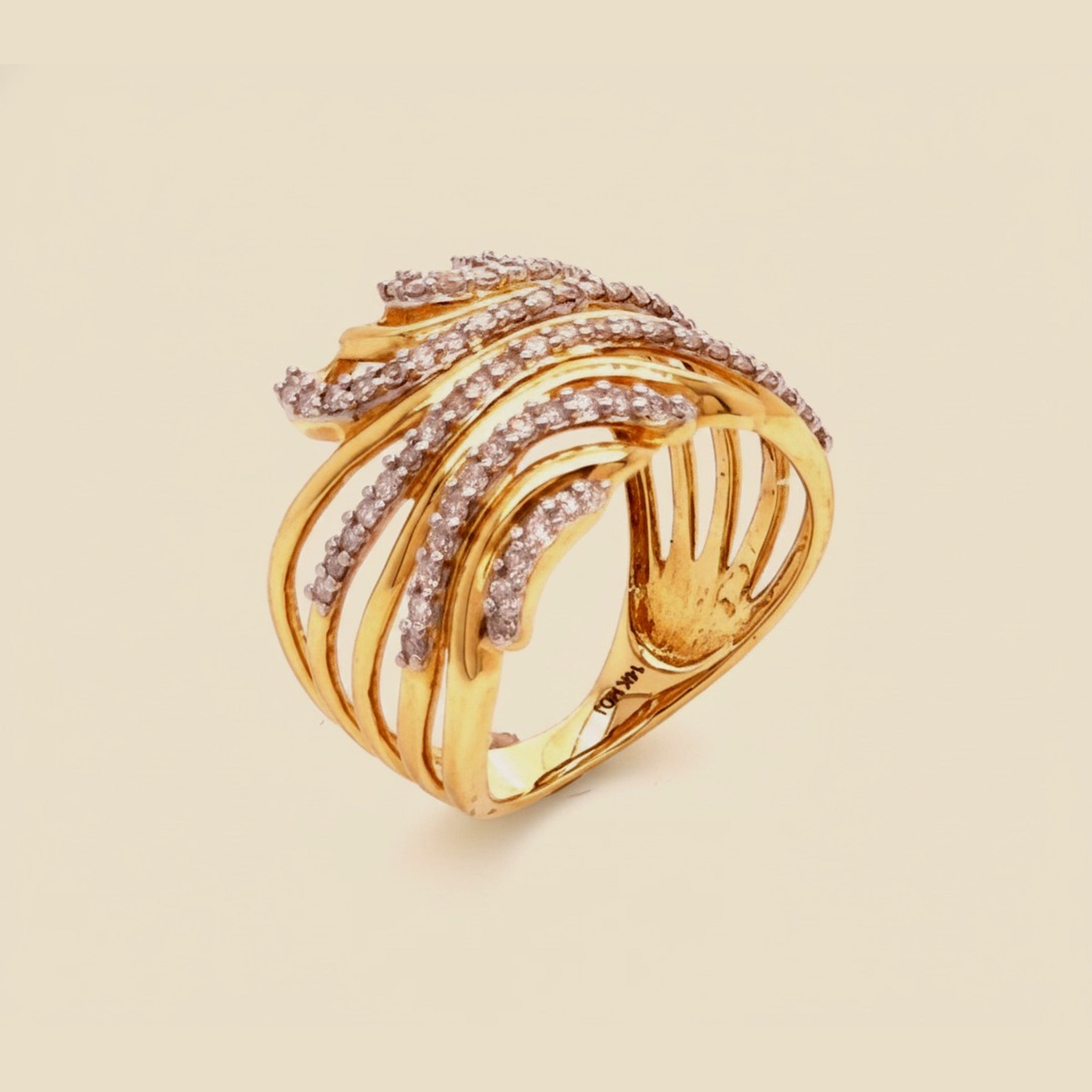 Open Work Diamond Cocktail Ring – Empire Diamond – view 2